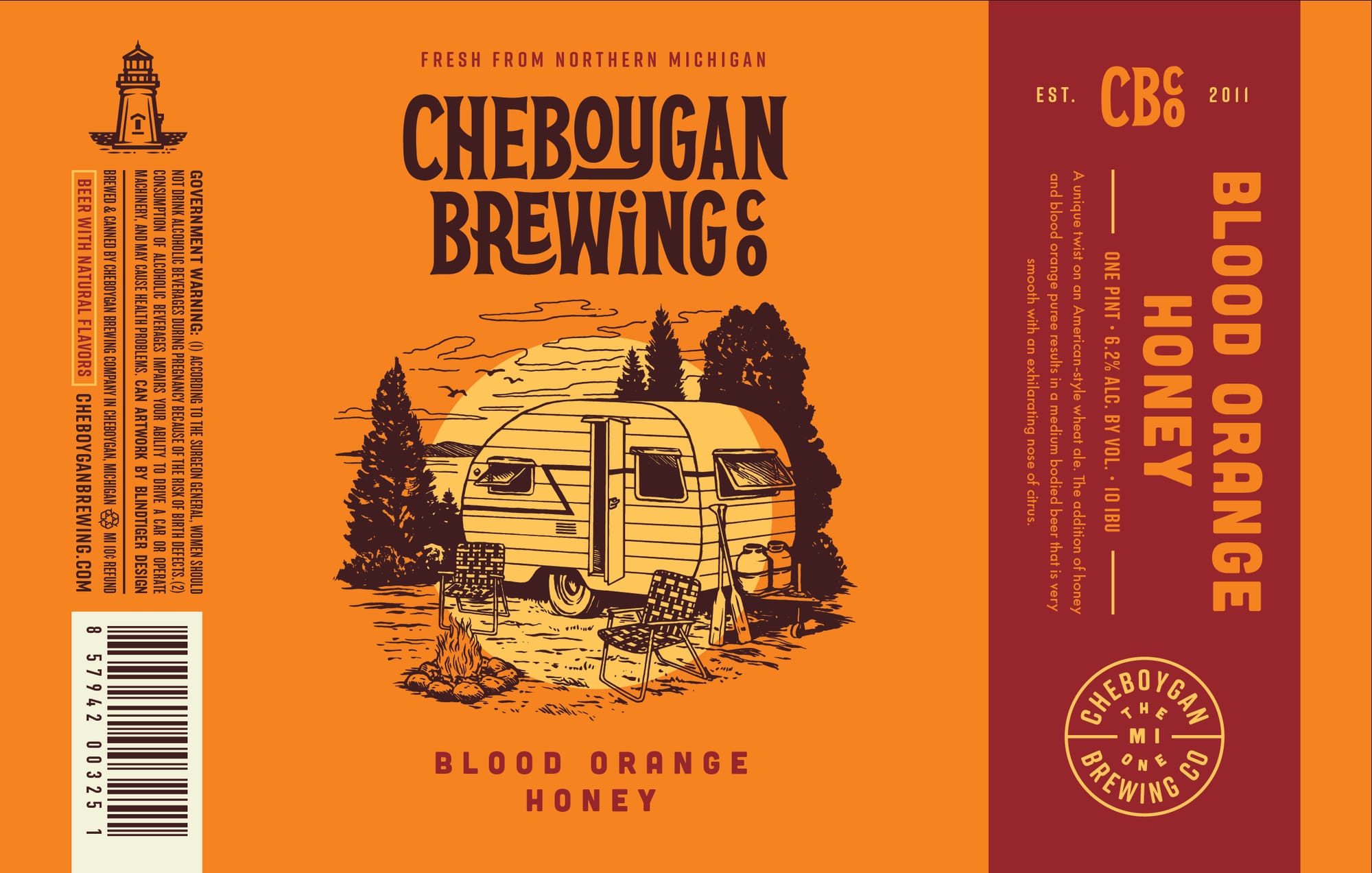 Blood Orange Honey by Cheboygan Brewing Co. - beer label