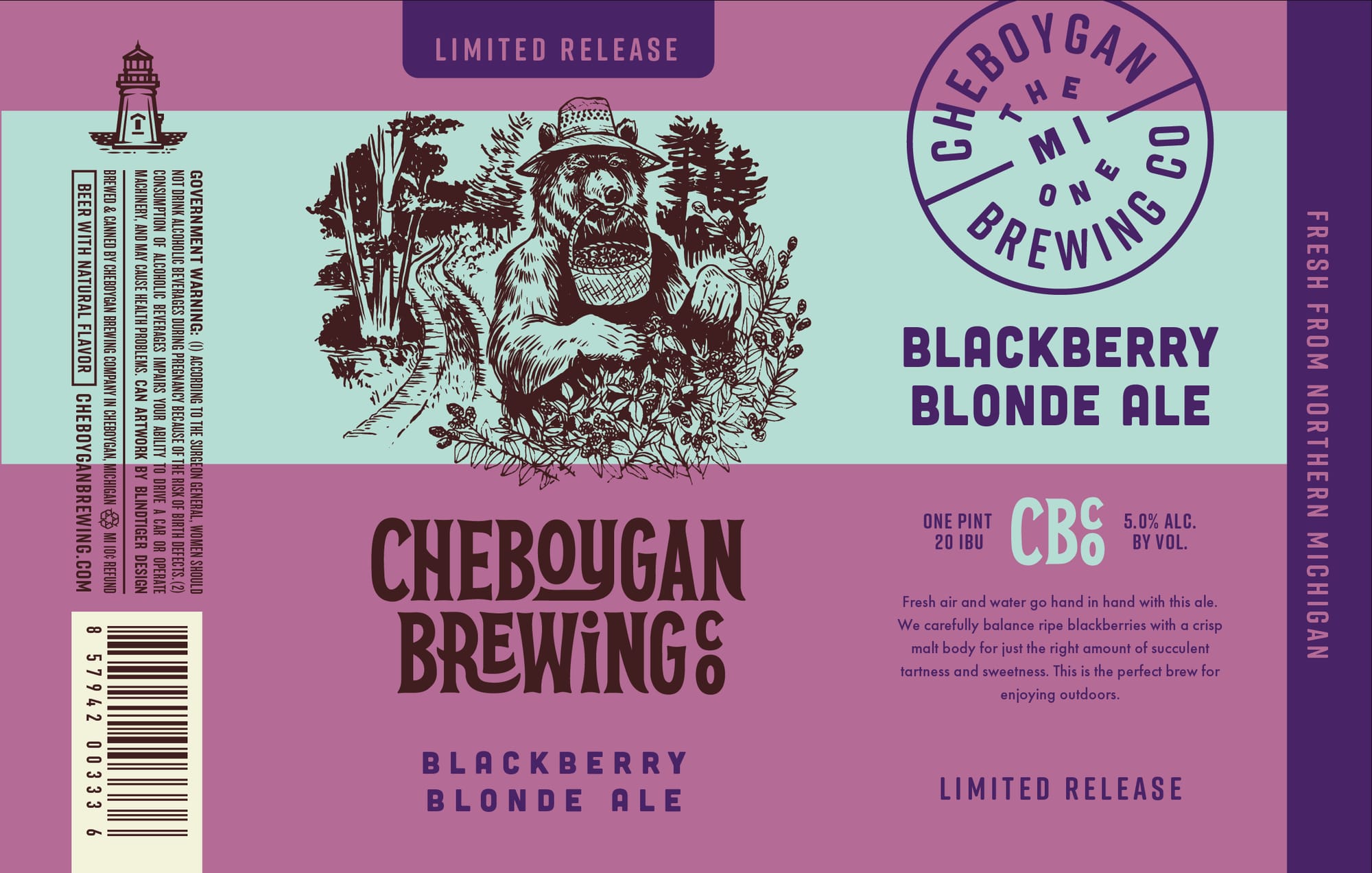 Blackberry Blonde Ale by Cheboygan Brewing - beer label