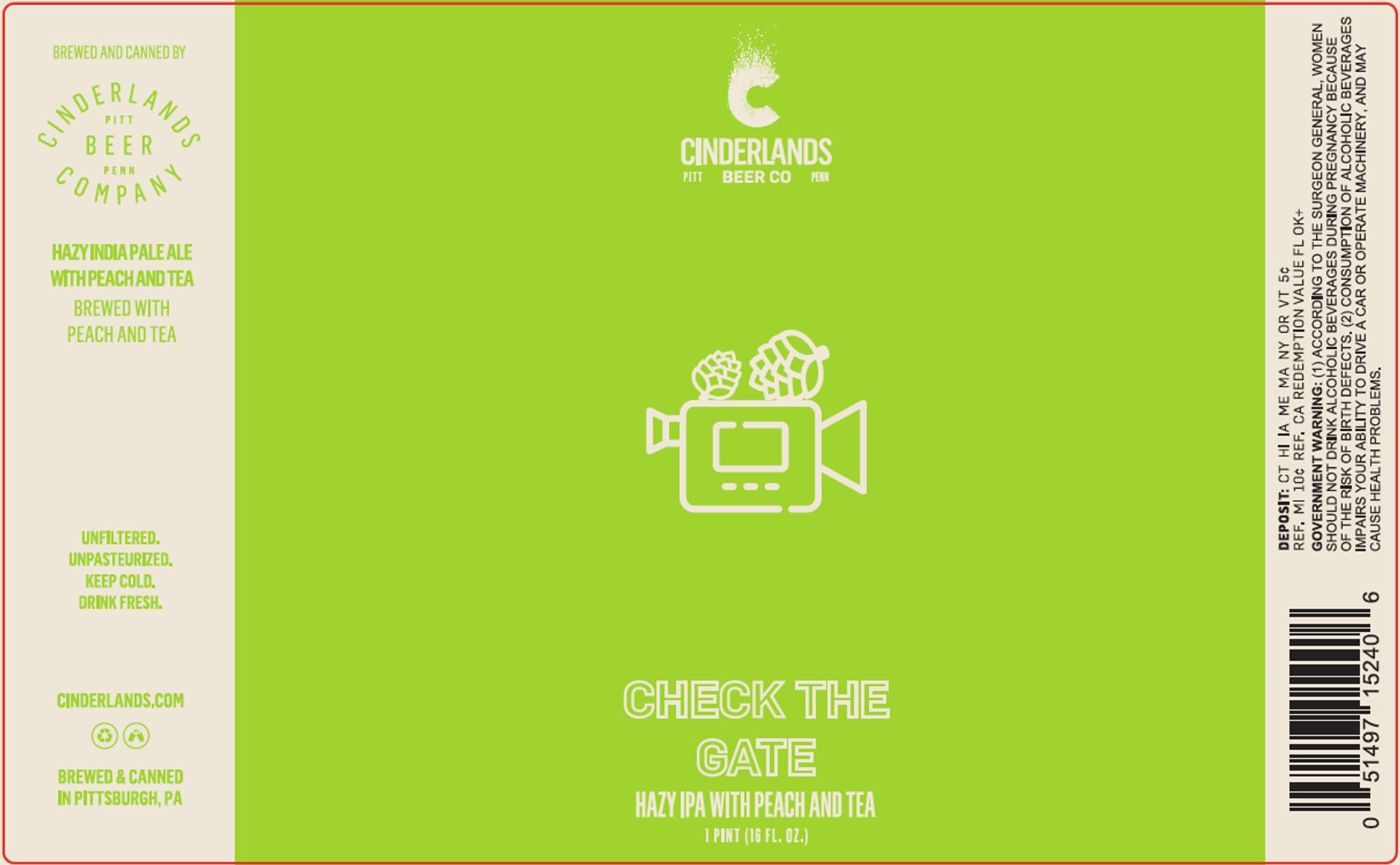 Check the Gate by Cinderlands Beer Company - beer label