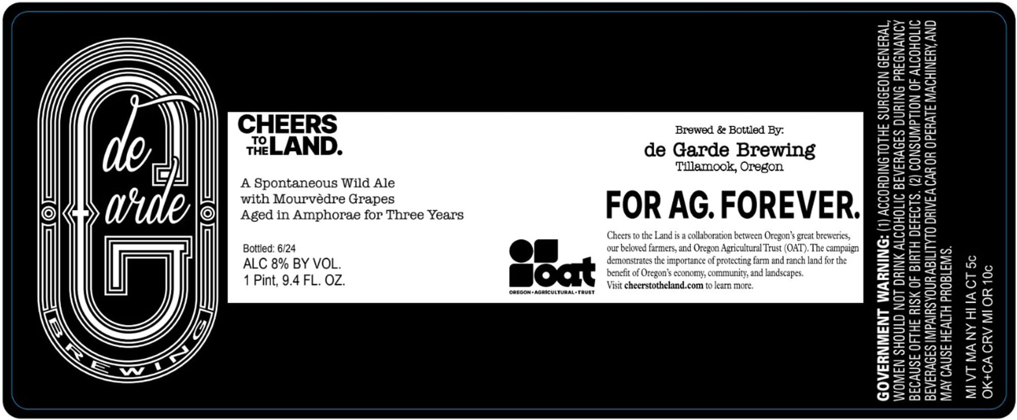 Cheers to the Land by de Garde Brewing - beer label