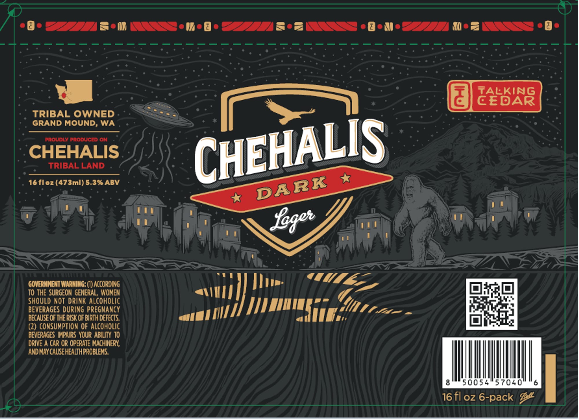 Chehalis Dark by Talking Cedar Brewing - beer label