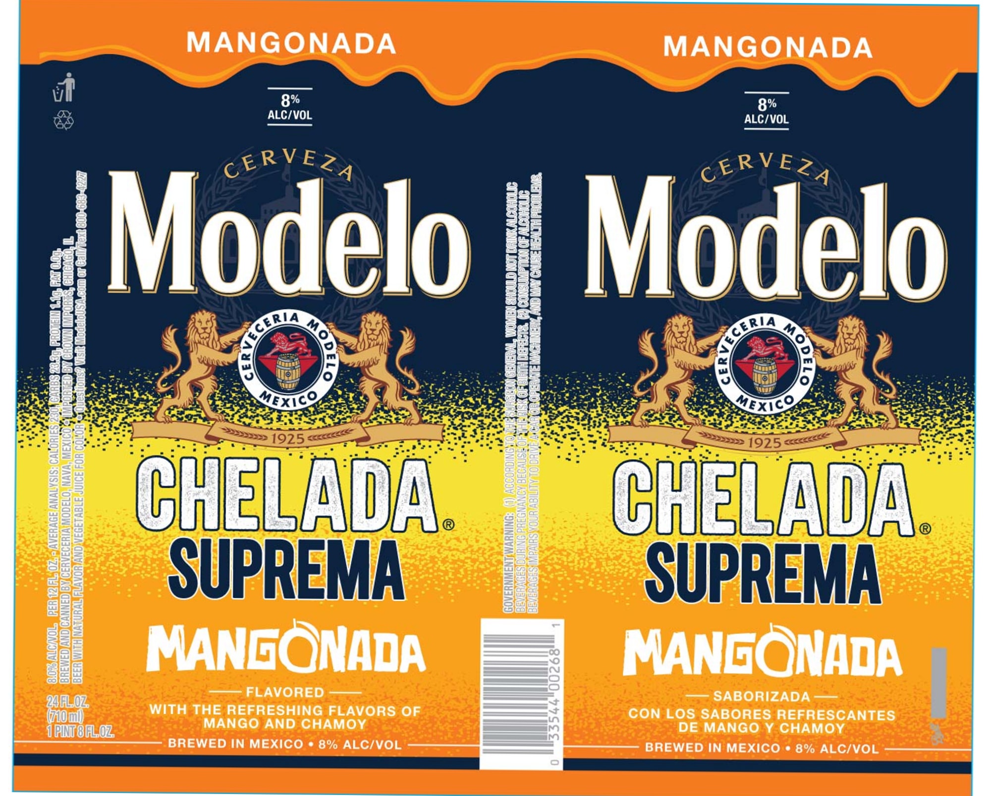 Chelada Suprema Mangonada by Modelo - beer label