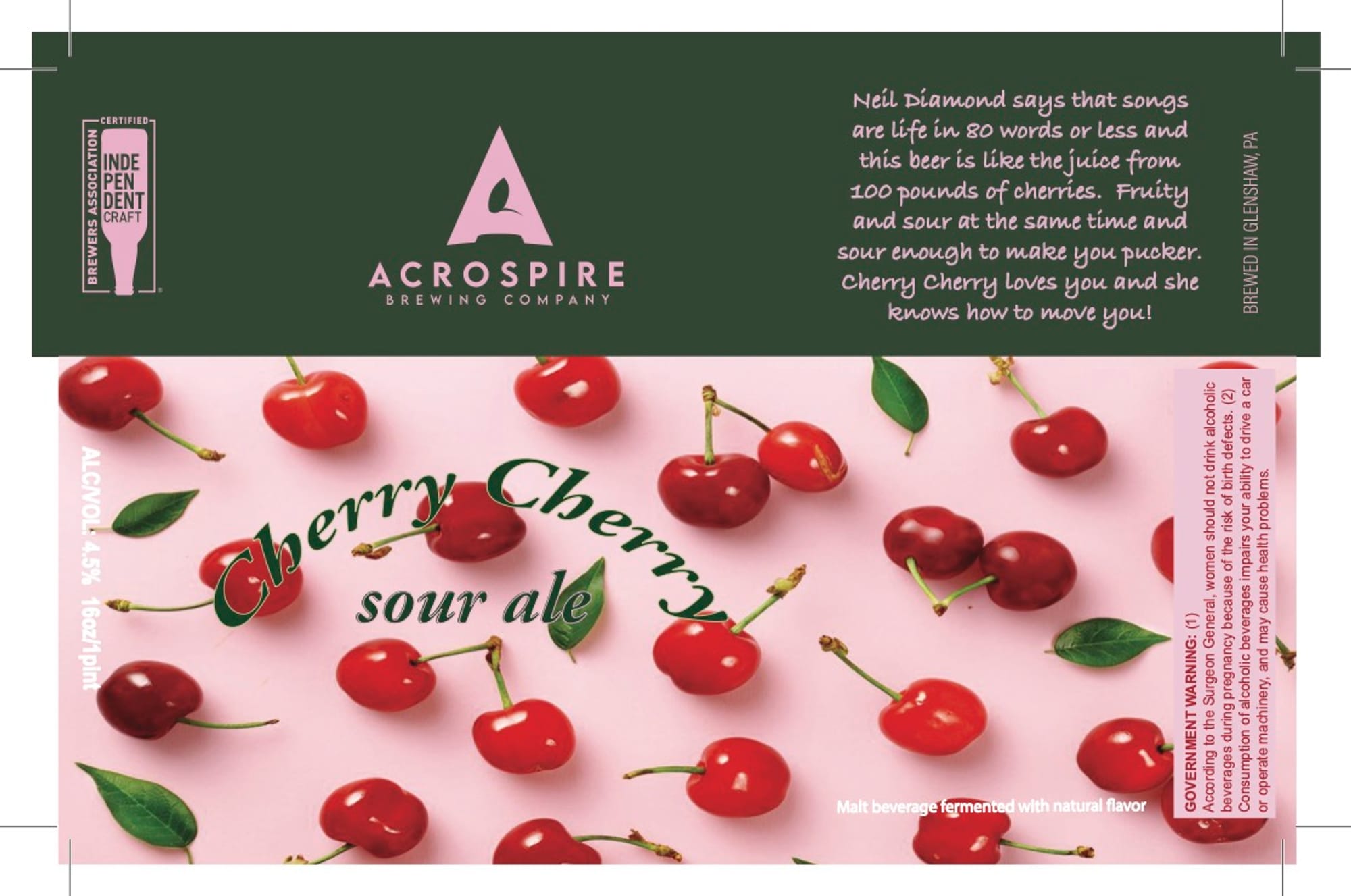 Cherry Cherry by Acrospire Brewing Company - beer label