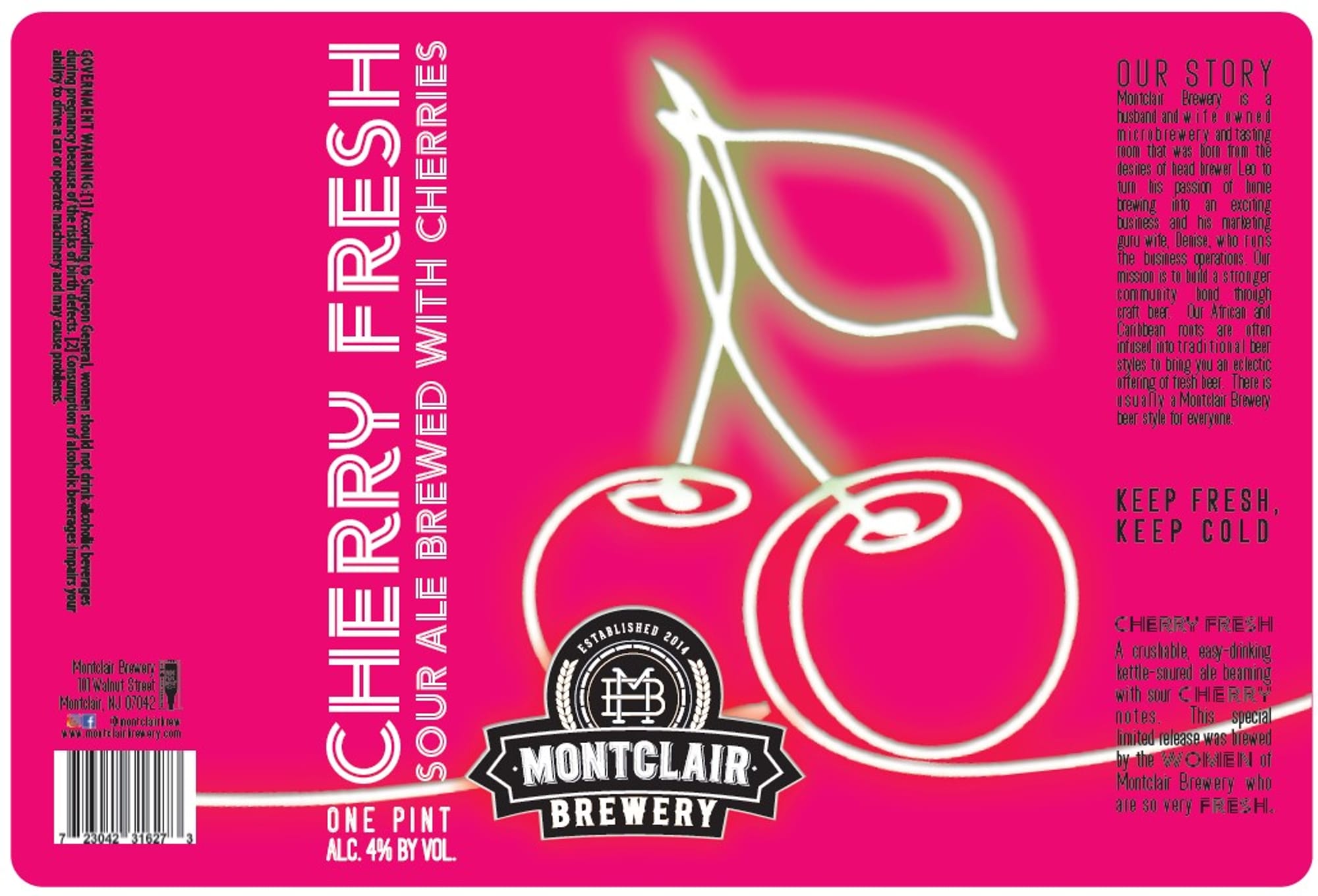 Cherry Fresh by Montclair Brewery - beer label