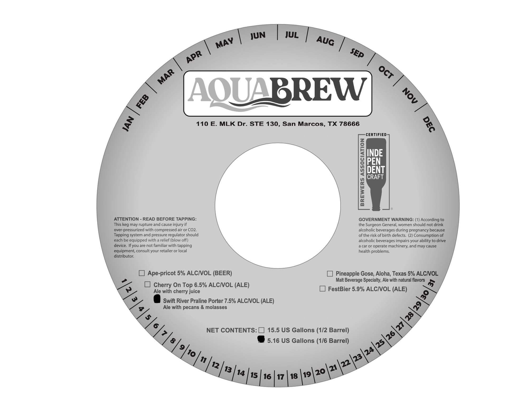 Cherry On Top by AquaBrew - beer label