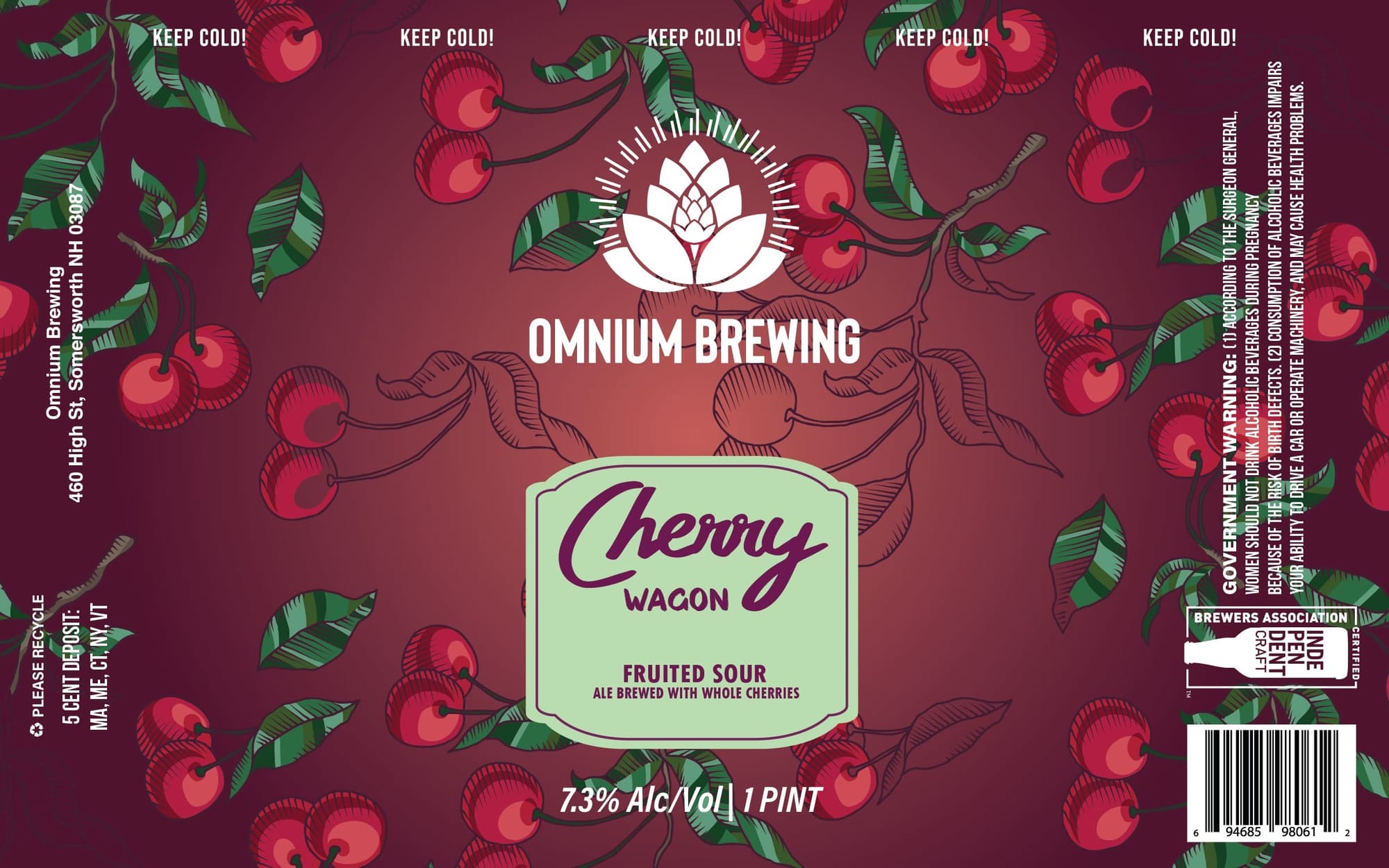 Cherry Wagon by Omnium Brewing - beer label