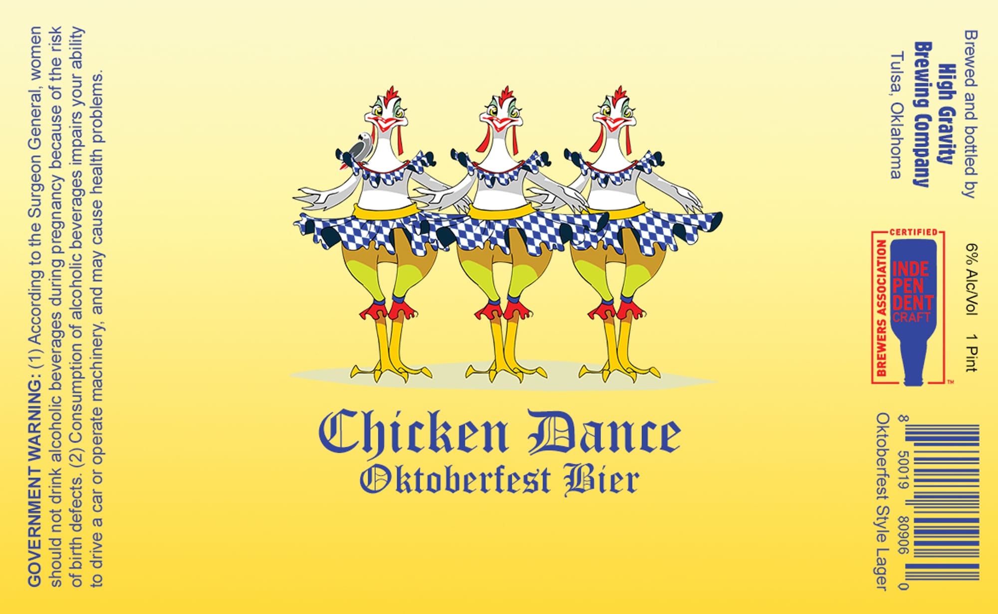 Chicken Dance by High Gravity Brewing Company - beer label
