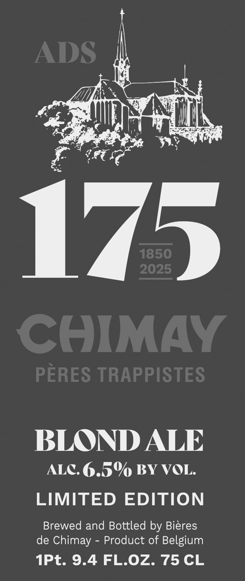 Chimay Blonde Ale 175 Limited Edition by Brasserie de Chimay - beer label