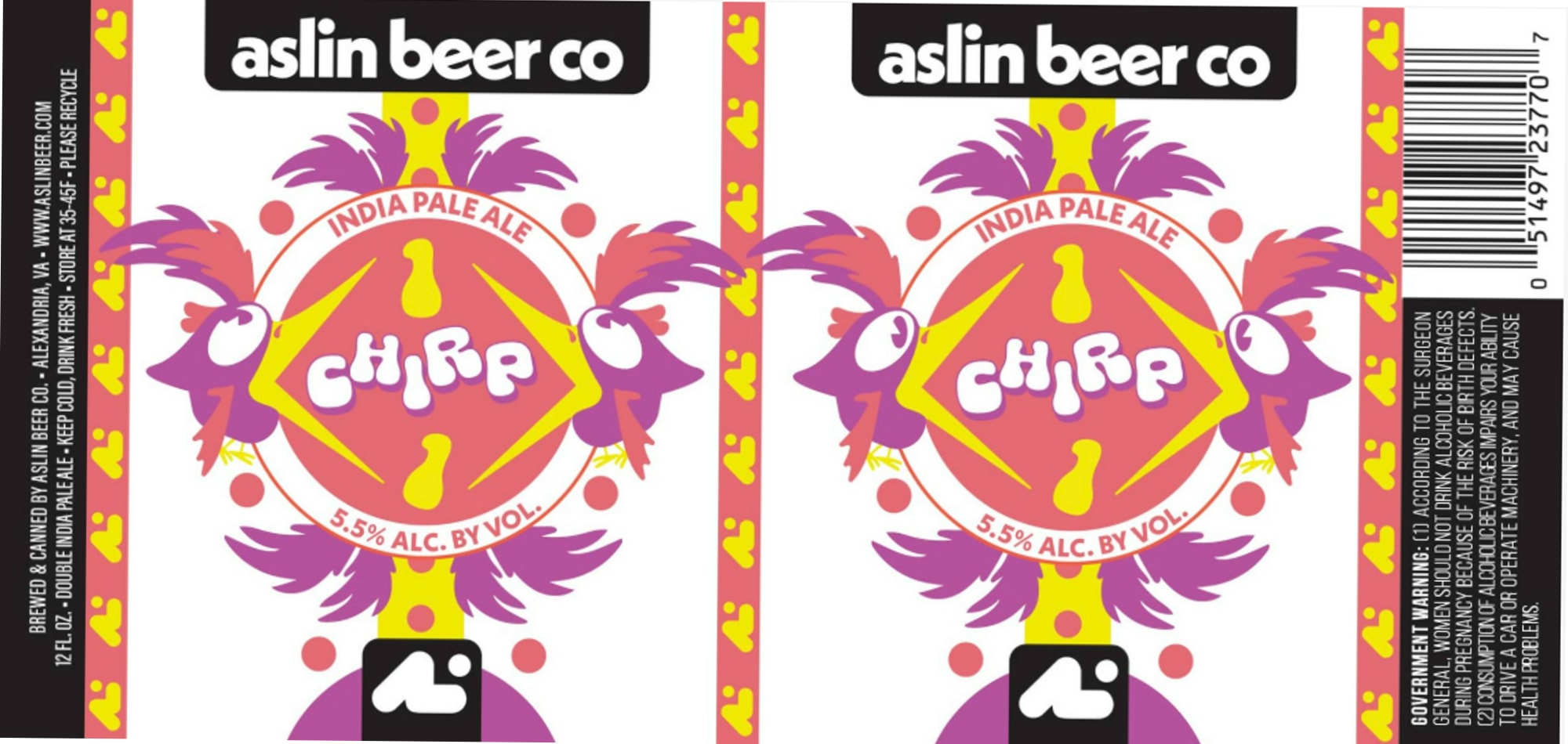 Chirp by Aslin Beer Co. - beer label