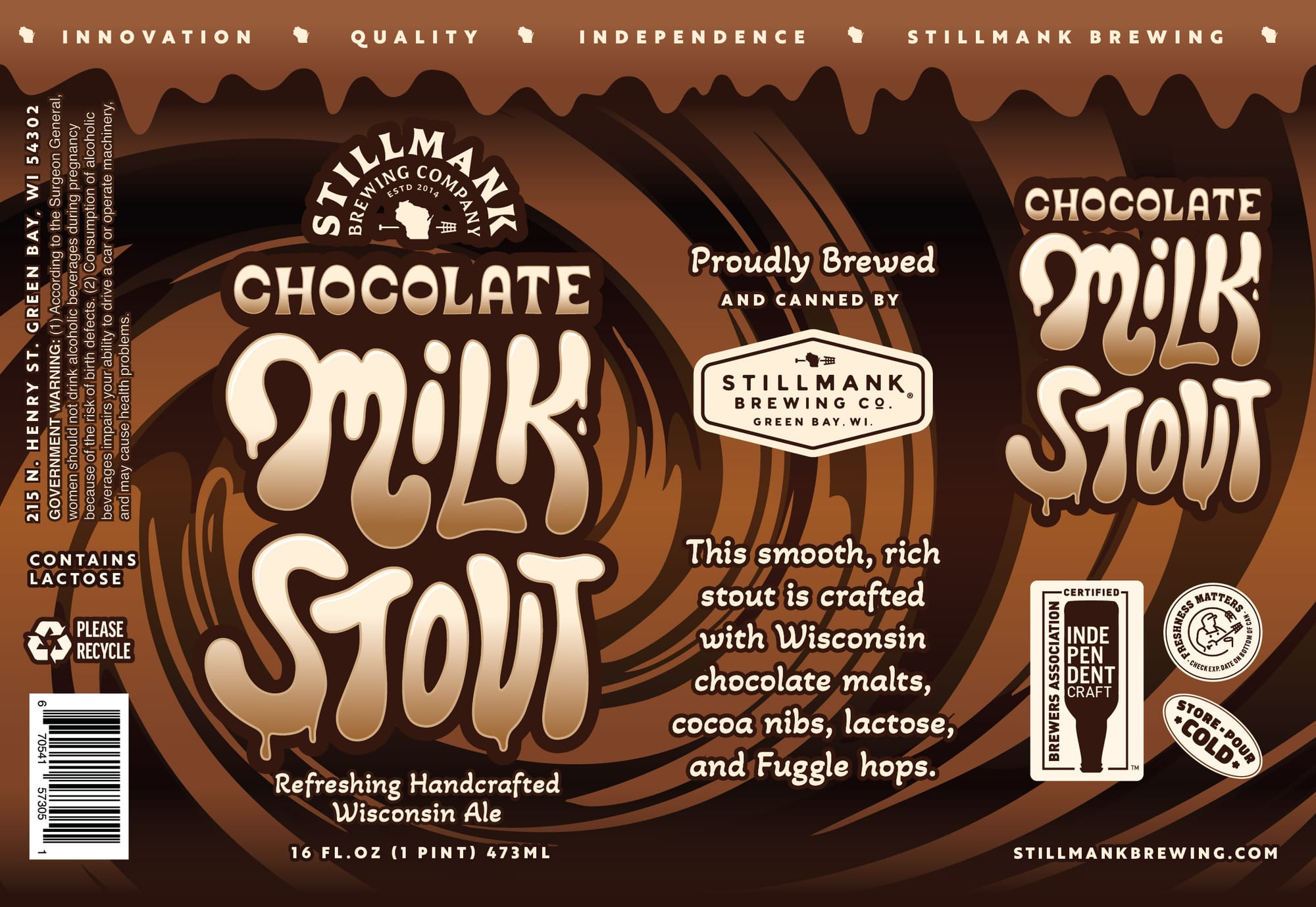 Chocolate Milk Stout by Stillmank Brewing Co. - beer label