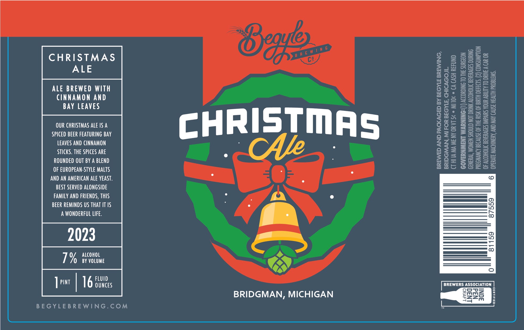 Christmas Ale by Begyle Brewing - beer label