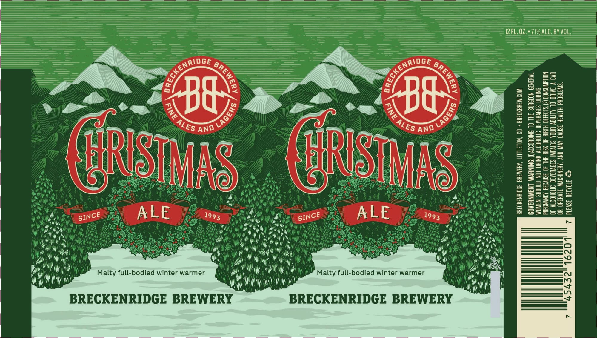 Christmas Ale by Breckenridge Brewery - beer label