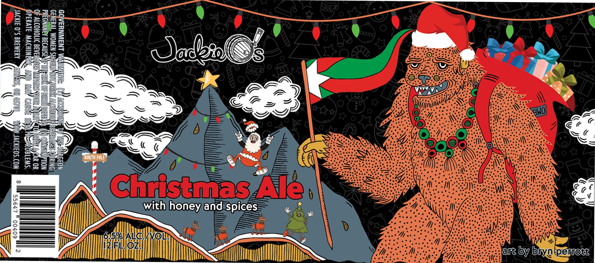 Christmas Ale by Jackie O’s Brewery - beer label