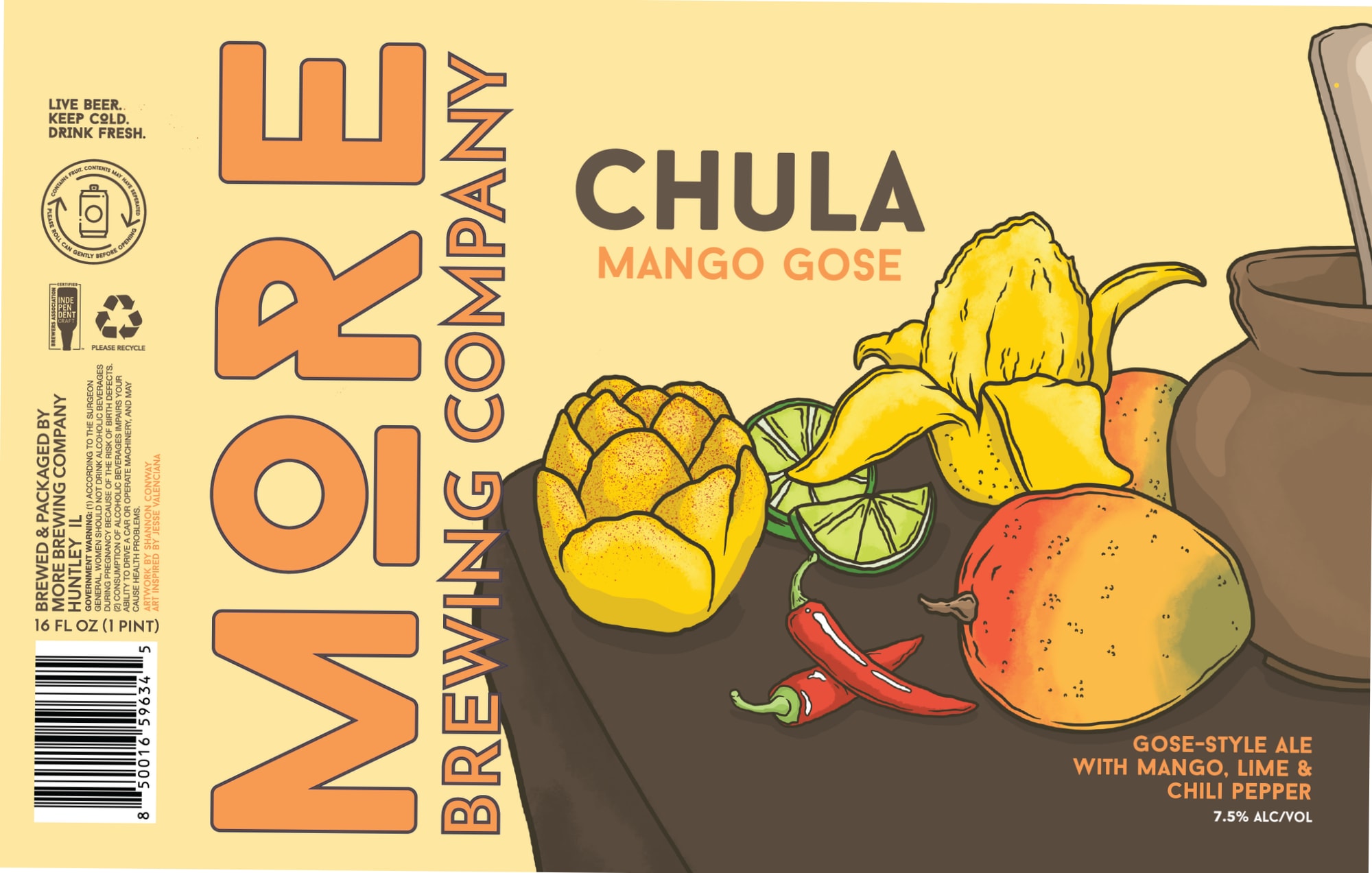 Chula by More Brewing Company - beer label