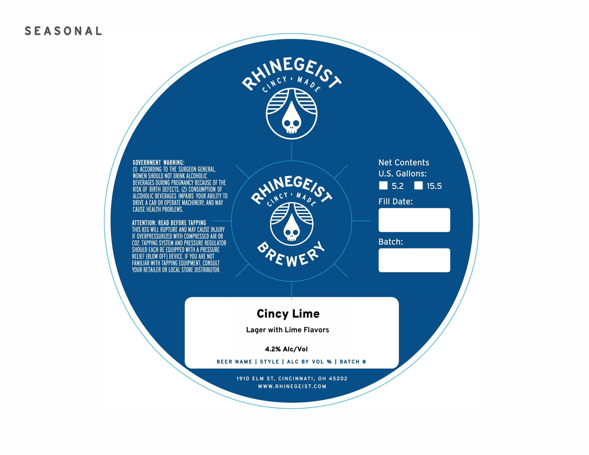 Cincy Lime by Rhinegeist Brewery - beer label