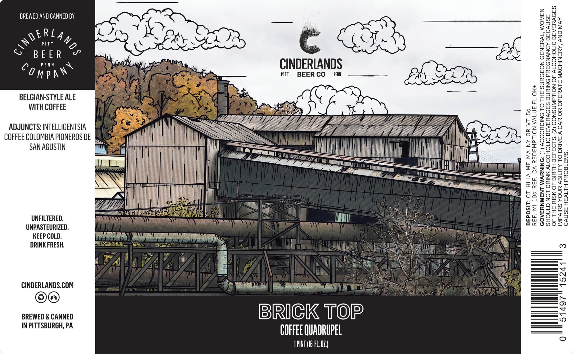 Brick Top by Cinderlands Beer Company - beer label