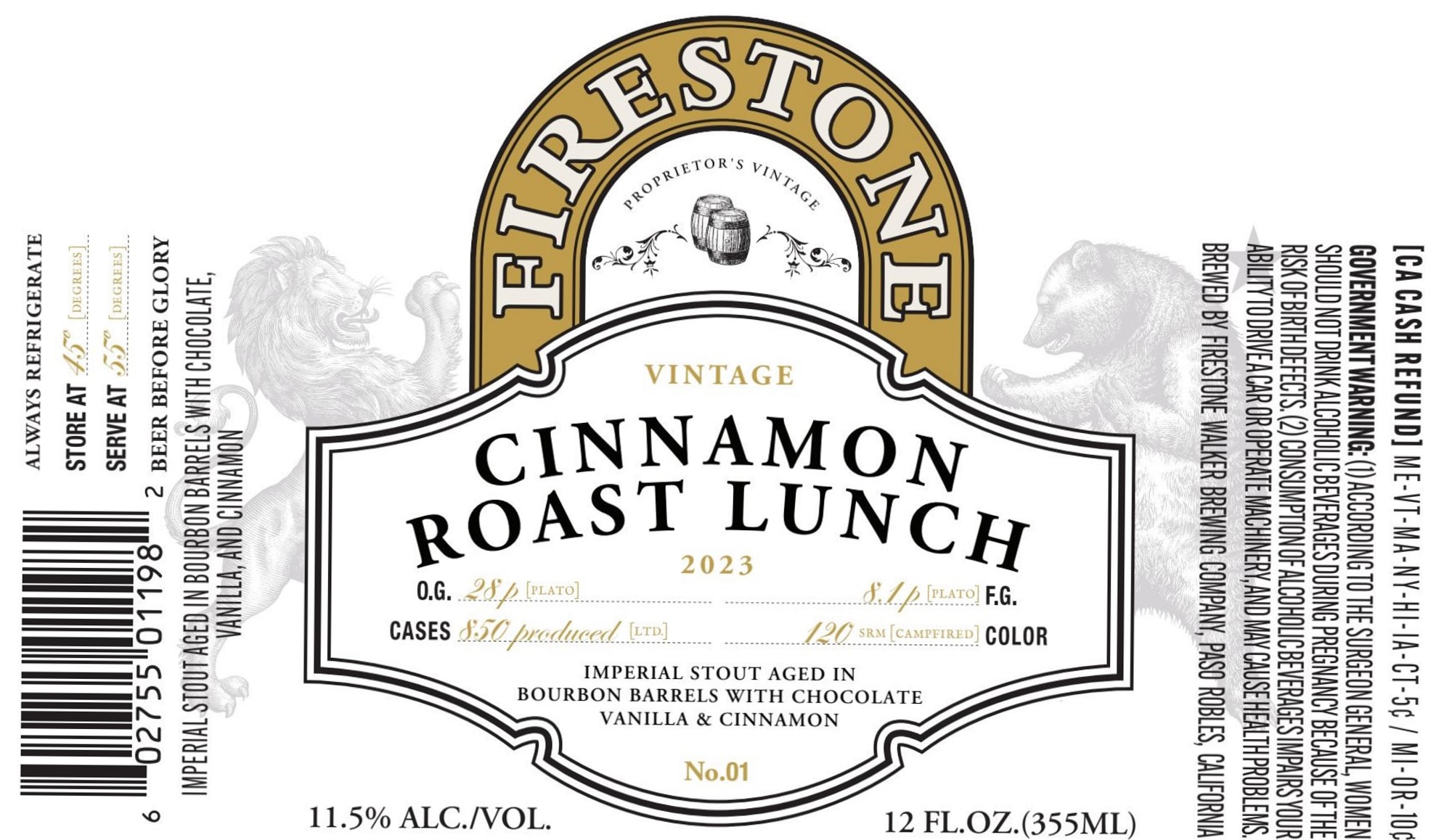 Cinnamon Roast Lunch by Firestone Walker - beer label