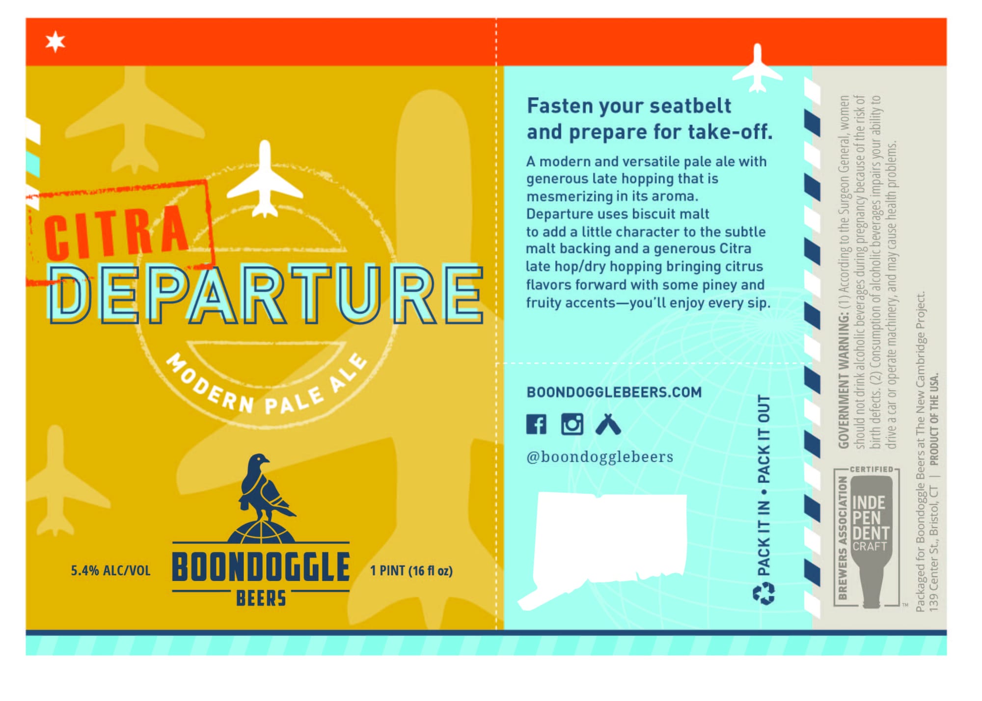 Citra Departure by Boondoggle Beers - beer label