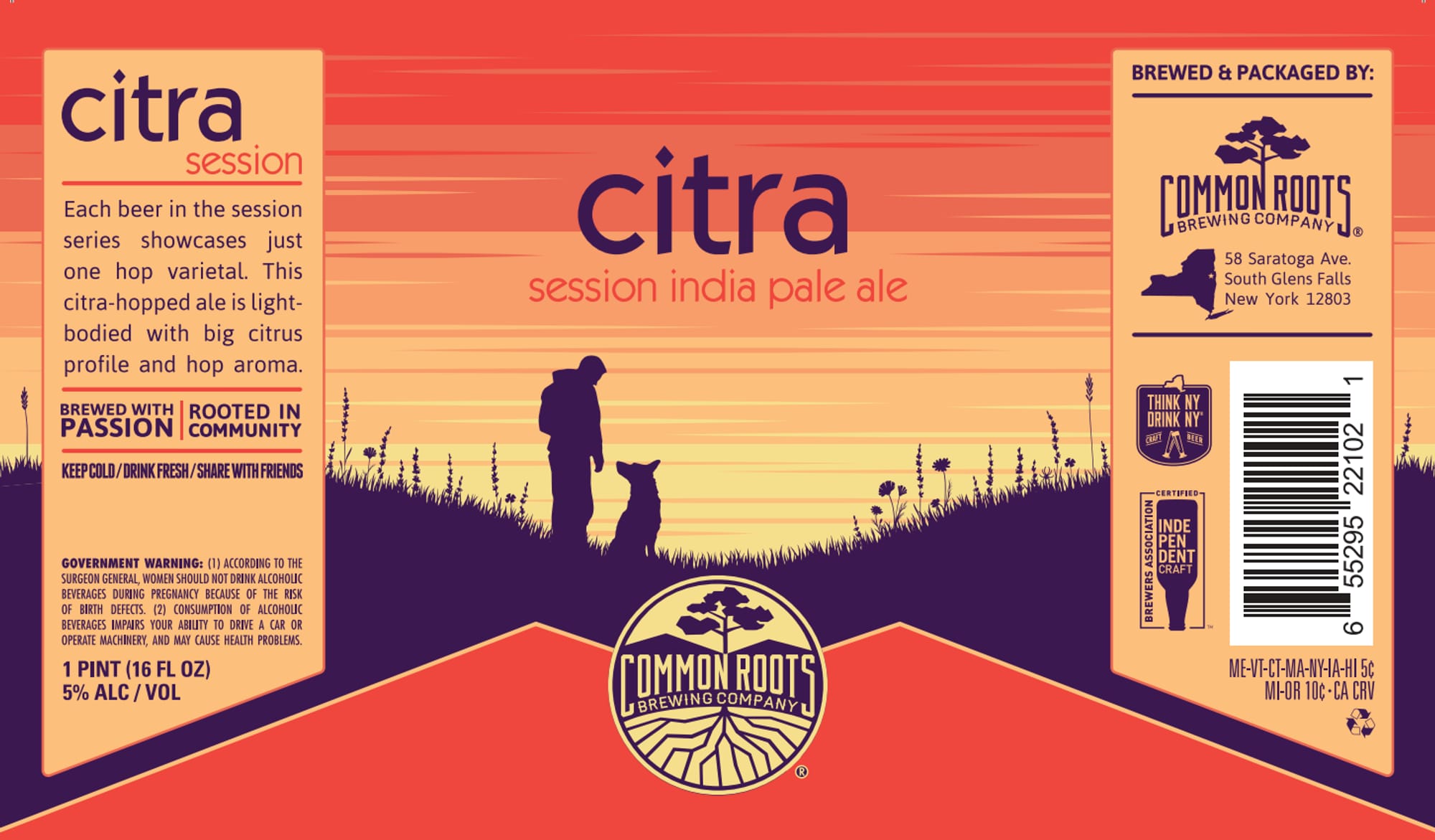 Citra Session India Pale Ale by Common Roots Brewing Company - beer label