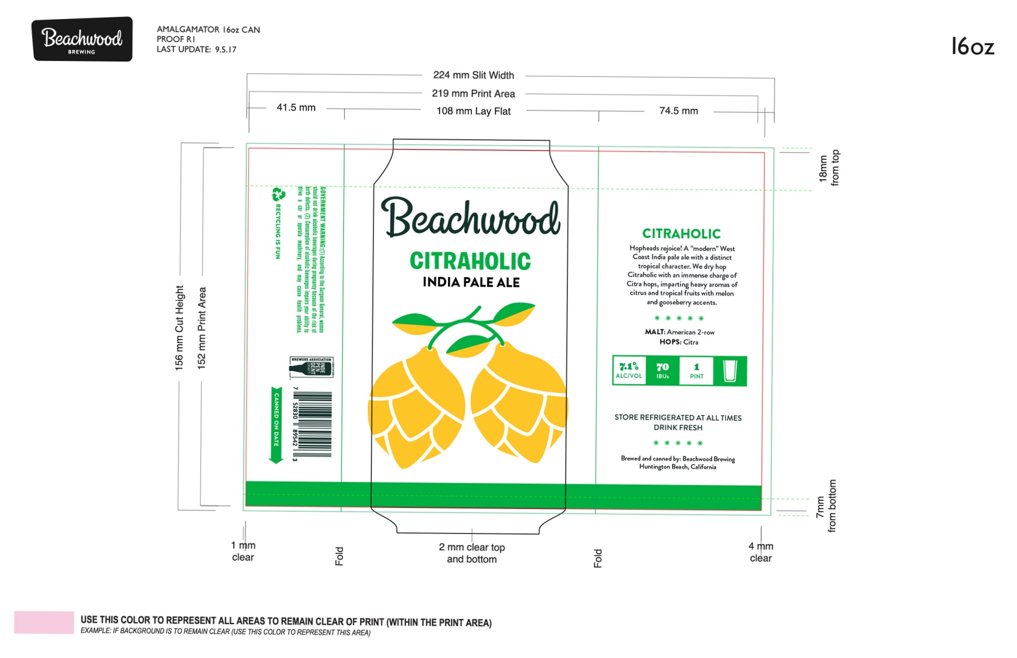 Citraholic by Beachwood Brewing - beer label