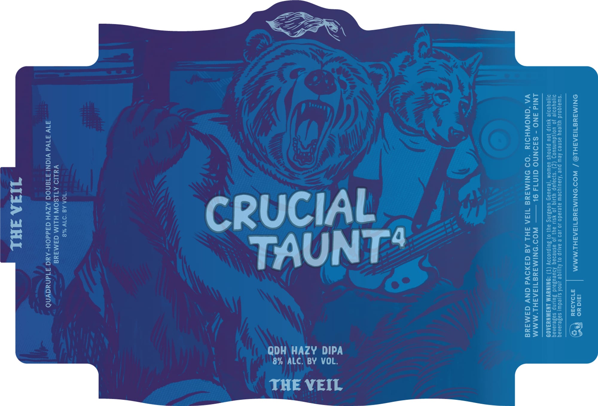 Crucial Taunt by The Veil Brewing Co. - beer label