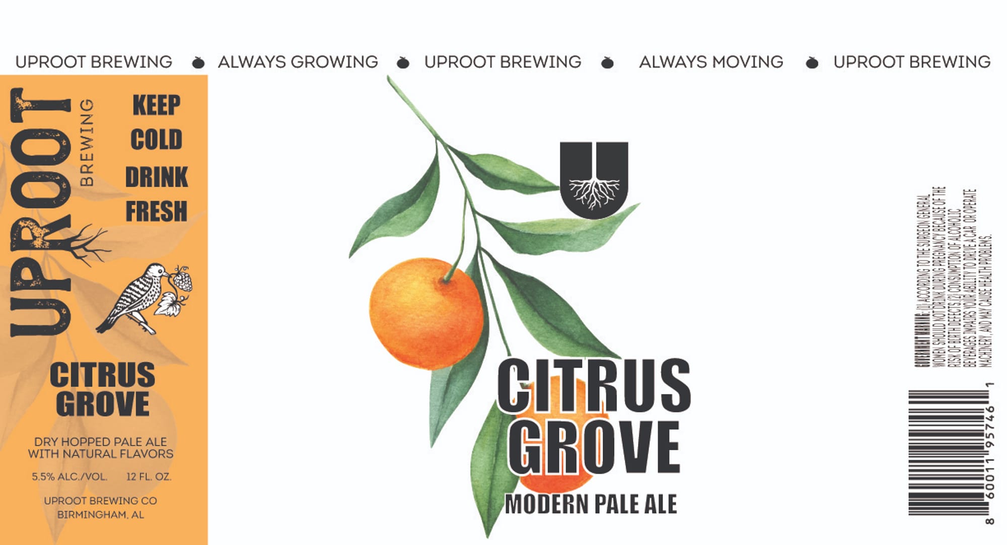 Citrus Grove by Uproot Brewing - beer label