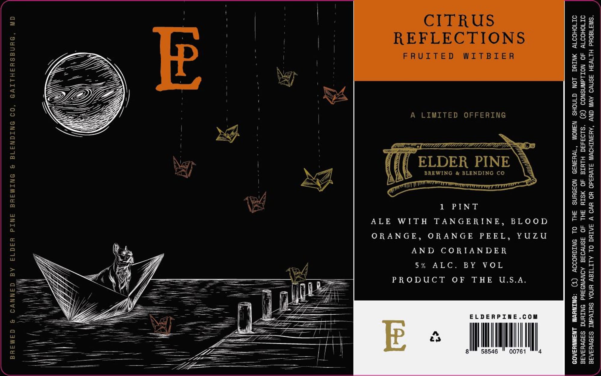 Citrus Reflections by Elder Pine Brewing & Blending Co. - beer label