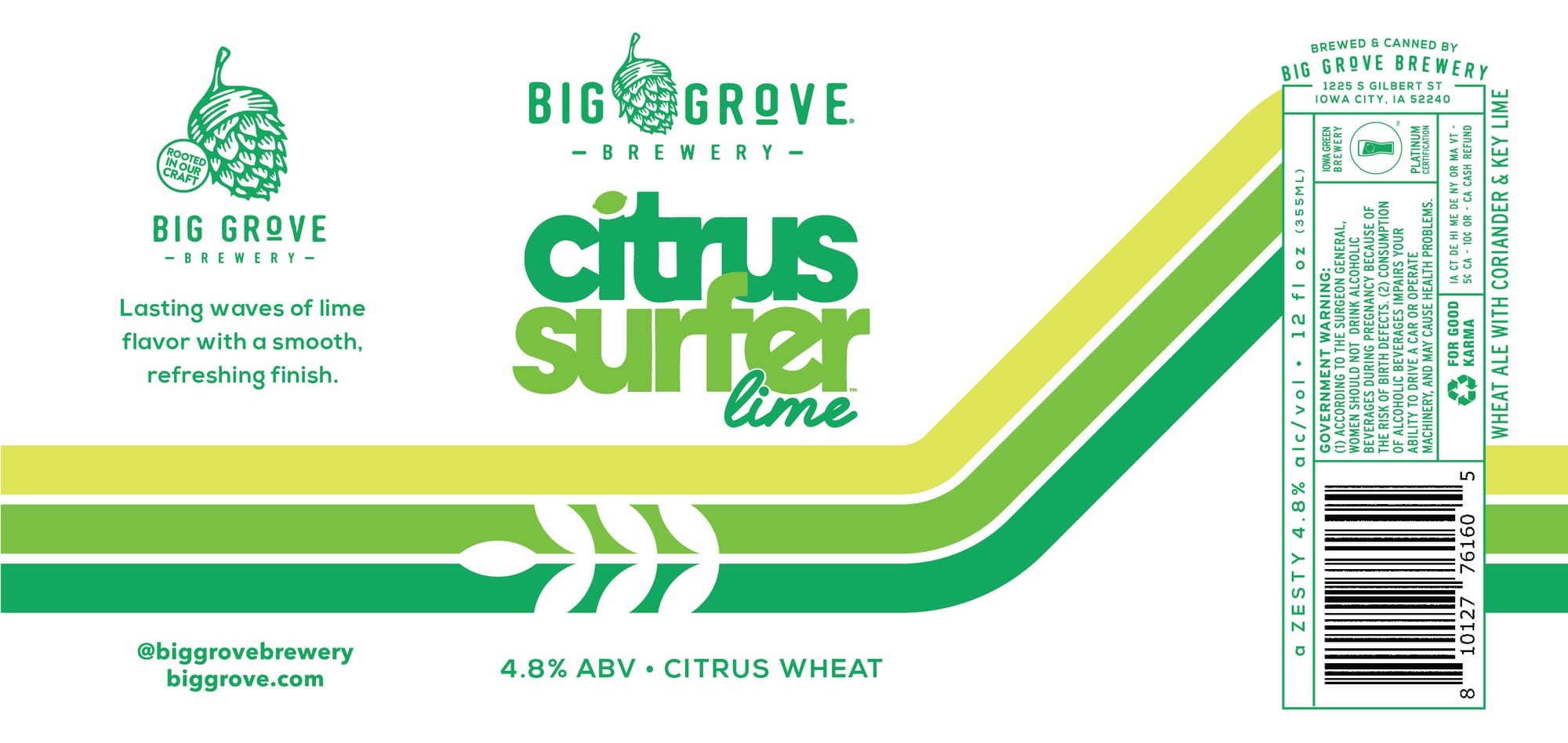 Citrus Surfer by Big Grove Brewery - beer label