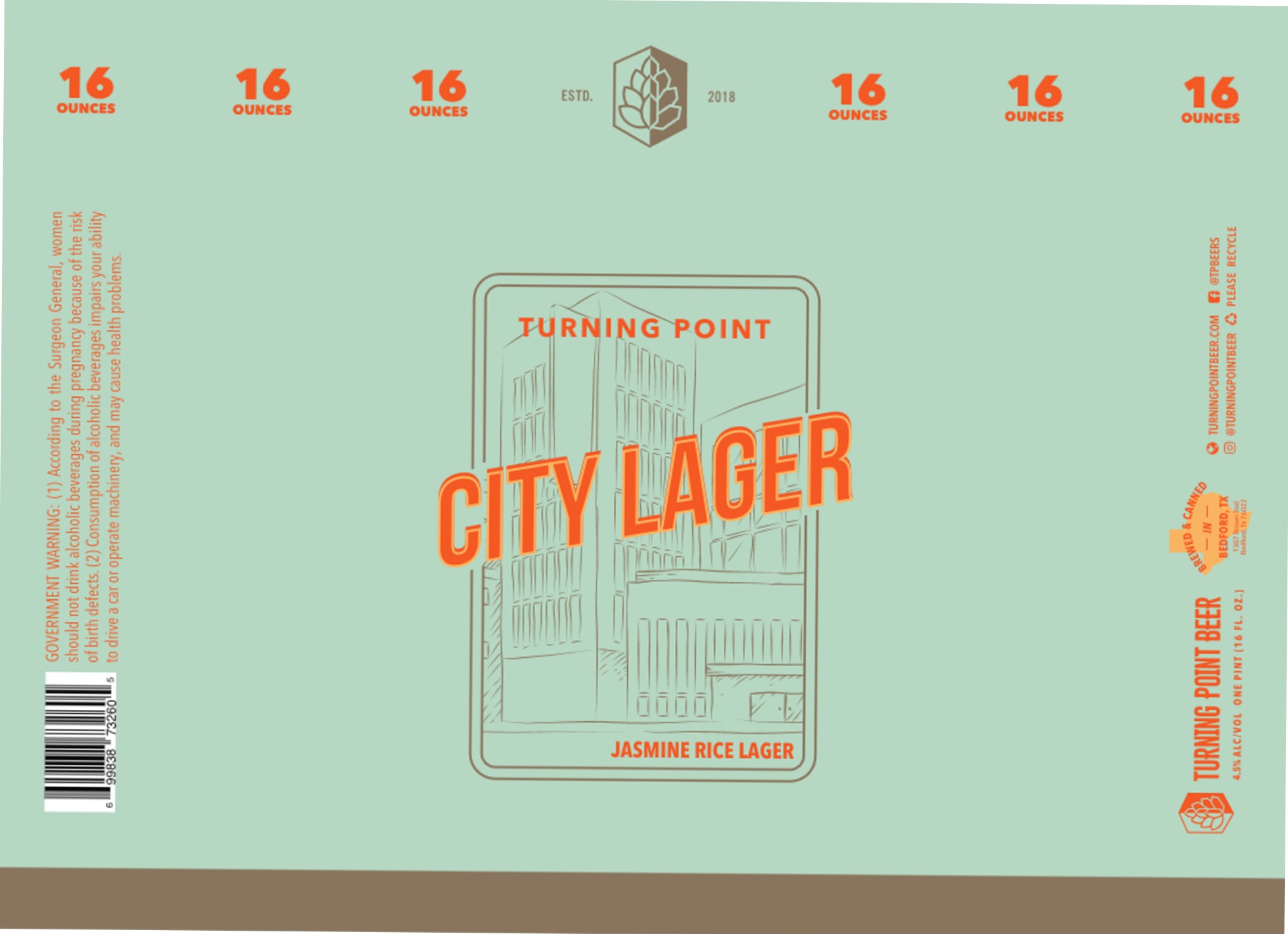 City Lager by Turning Point Beer - beer label