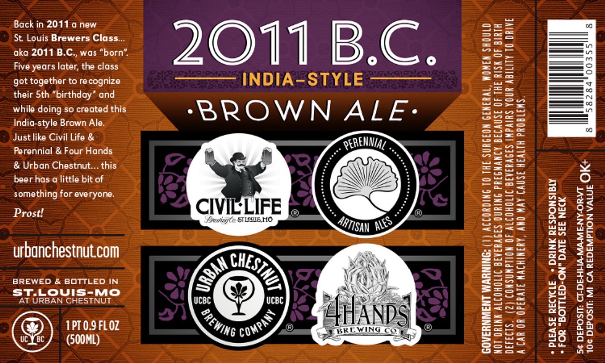 2011 B.C. by Civil Life Brewing Co. - beer label