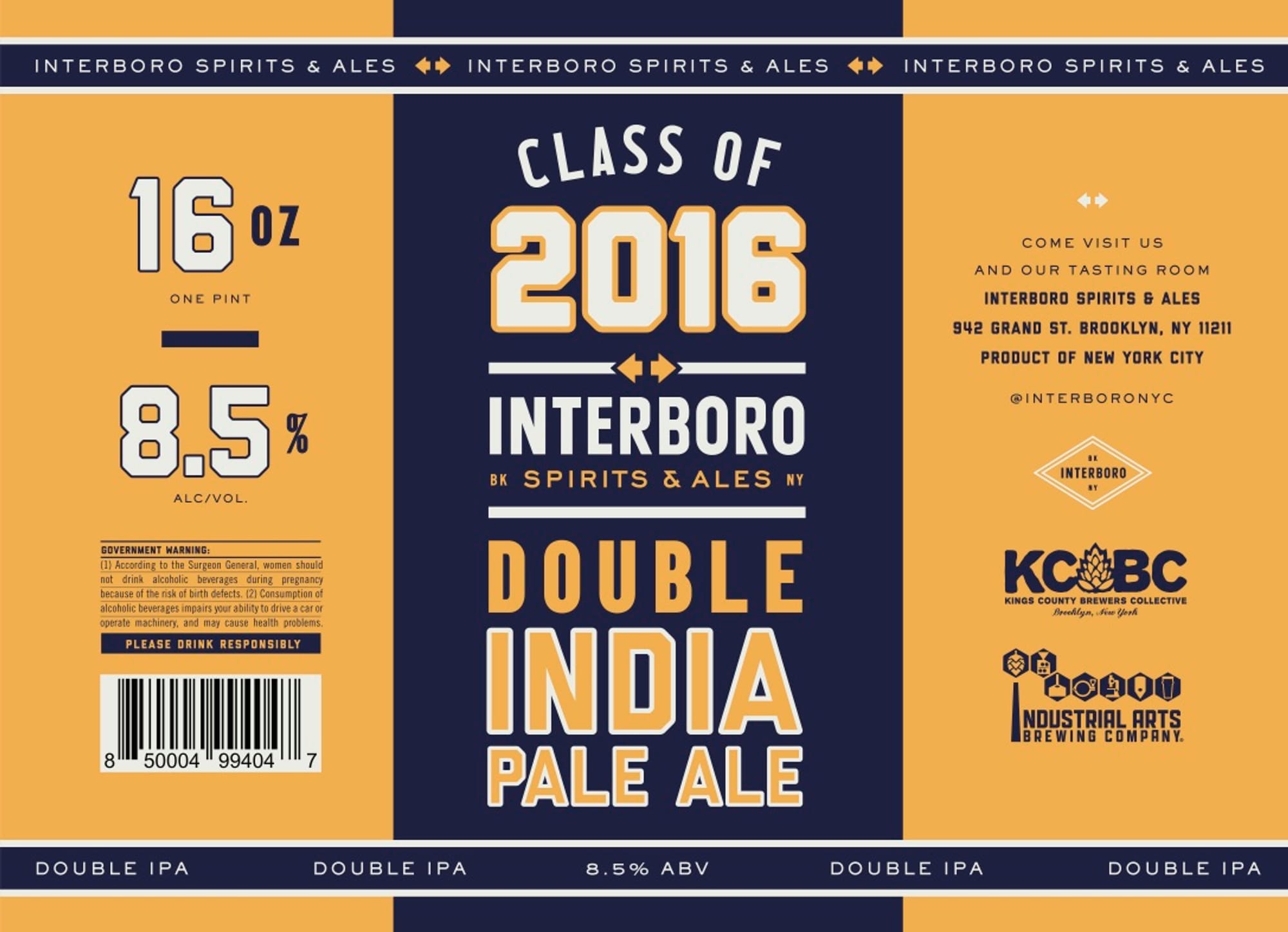 Class of 2016 by Interboro Spirits & Ales - beer label