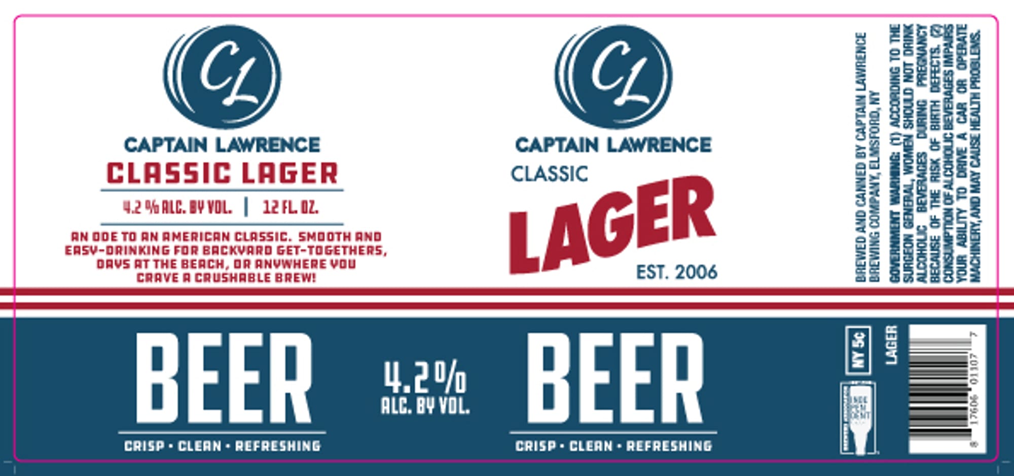 Classic Lager by Captain Lawrence Brewing Company - beer label