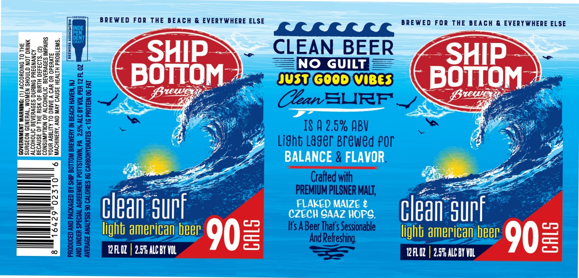 Clean Surf by Ship Bottom Brewery - beer label