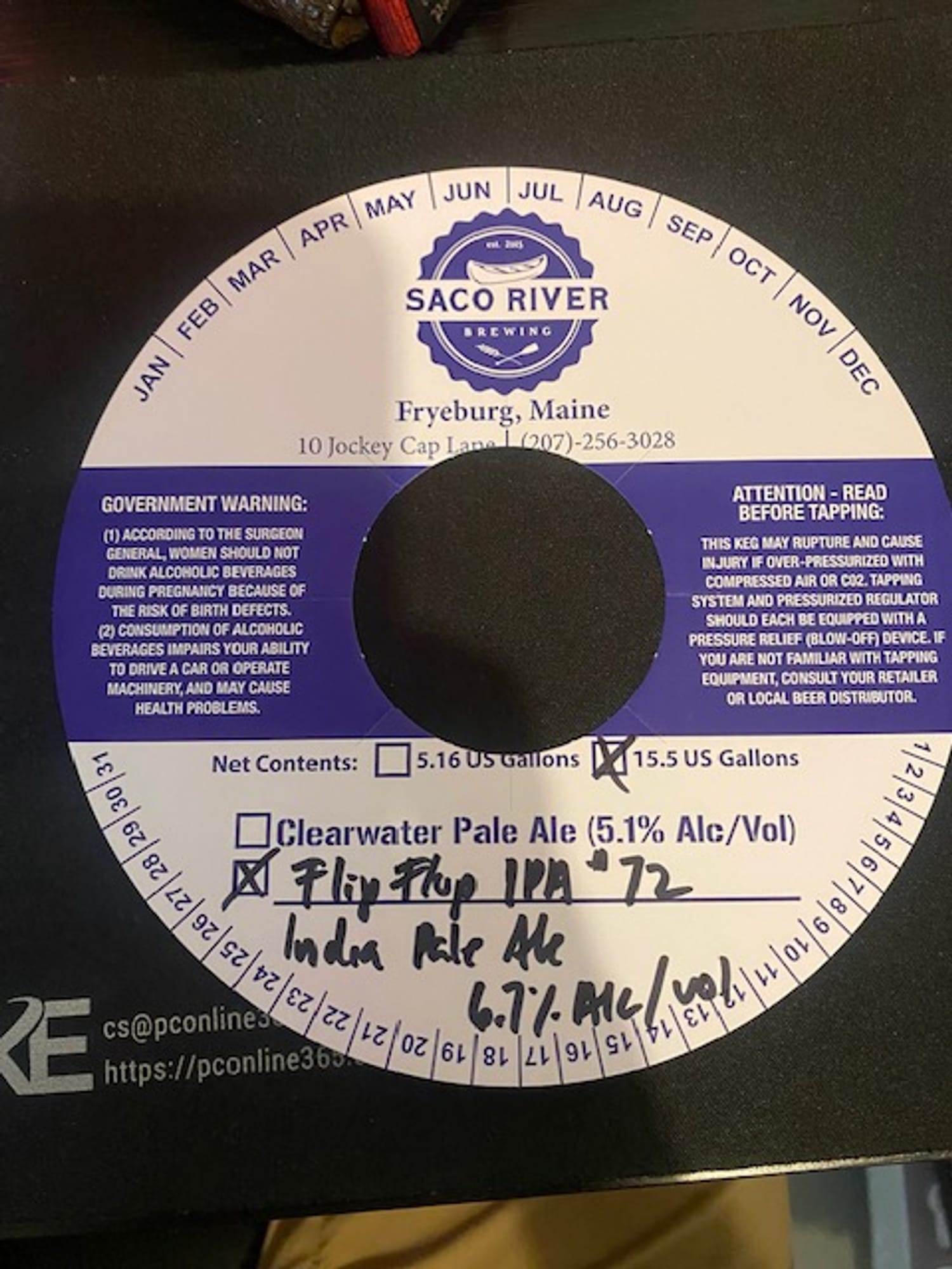 Clearwater Pale Ale & Flip Flop IPA by Saco River Brewing - beer label