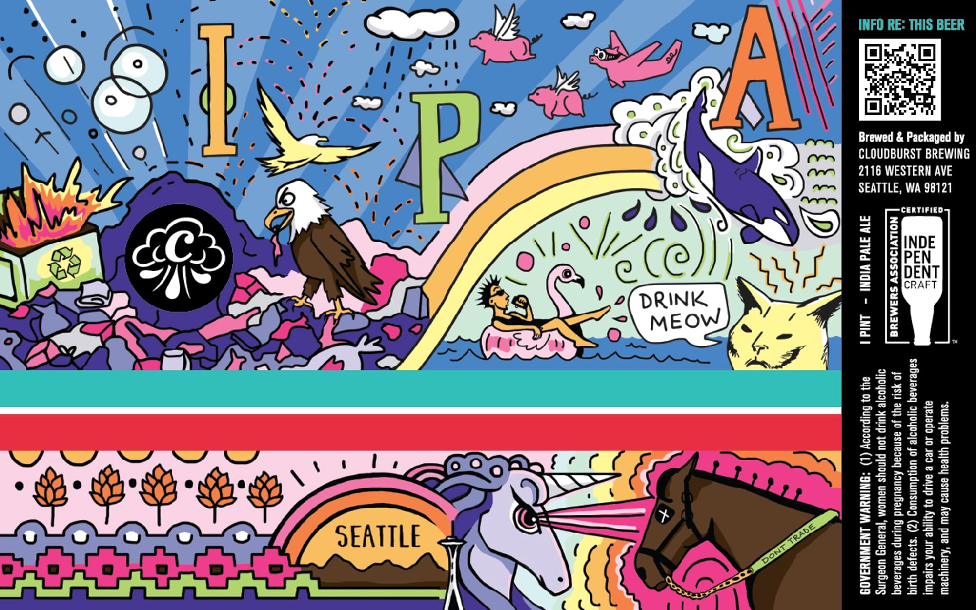 Inde Pale Ale by Cloudburst Brewing - beer label