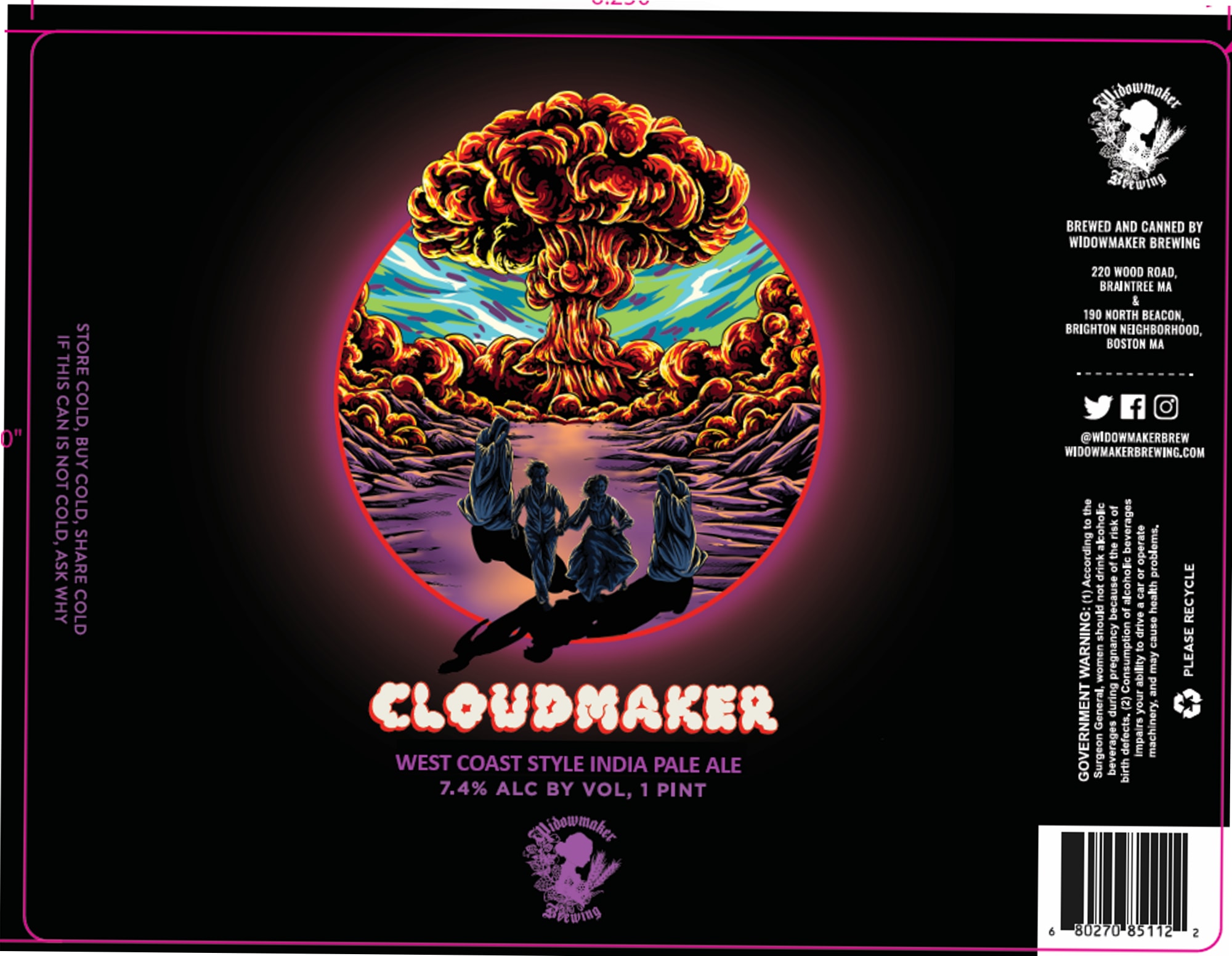 Cloudmaker by Widowmaker Brewing - beer label