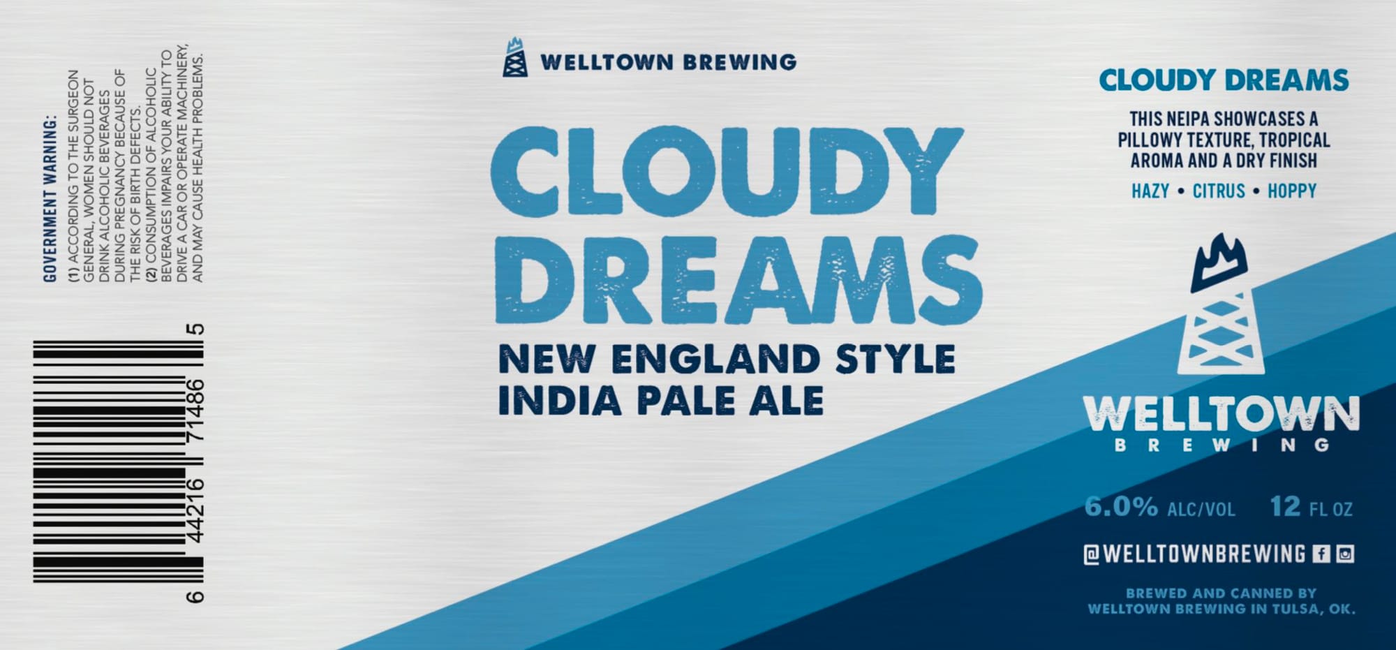 Cloudy Dreams by Welltown Brewing - beer label