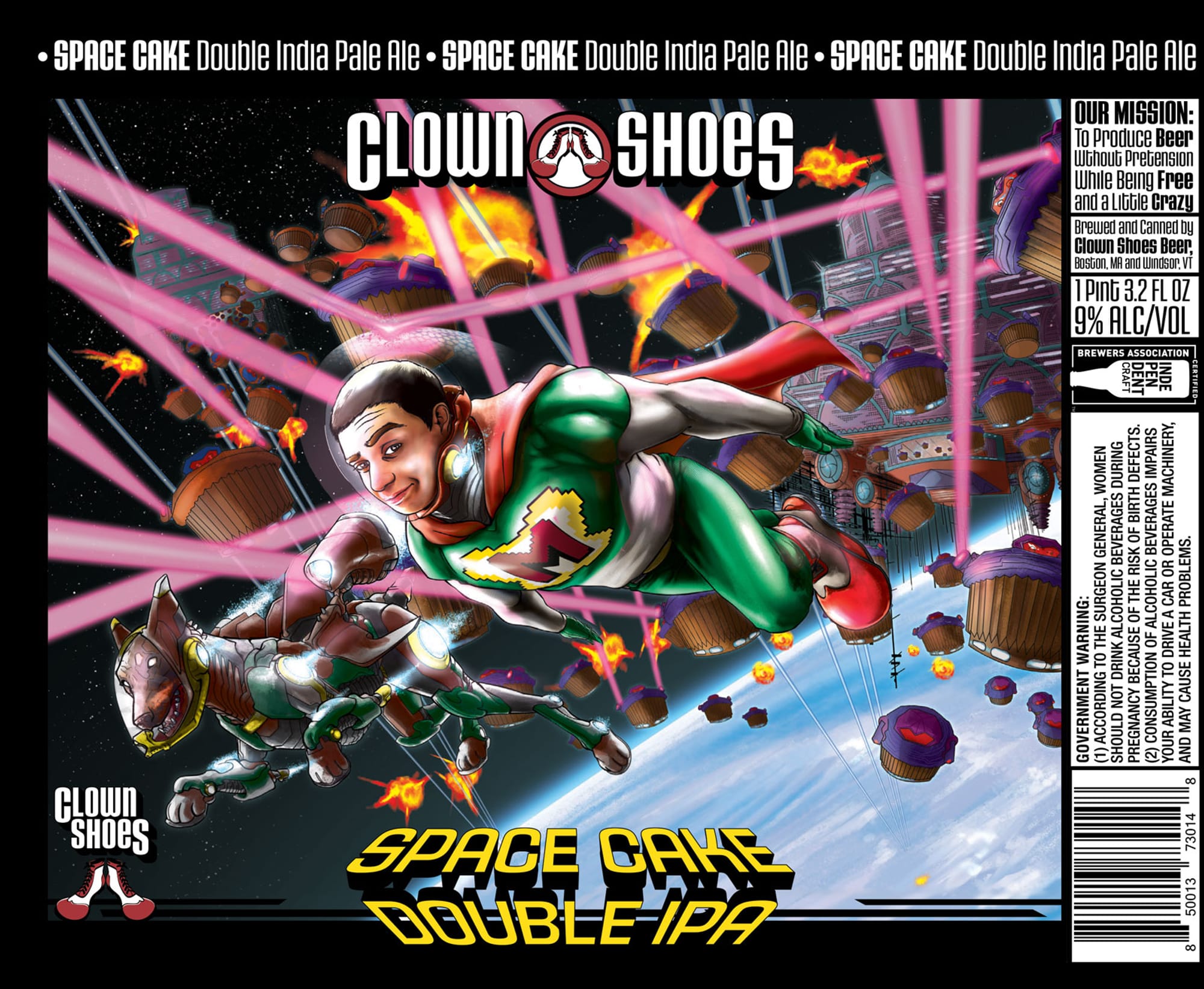 Space Cake Double IPA by Clown Shoes - beer label