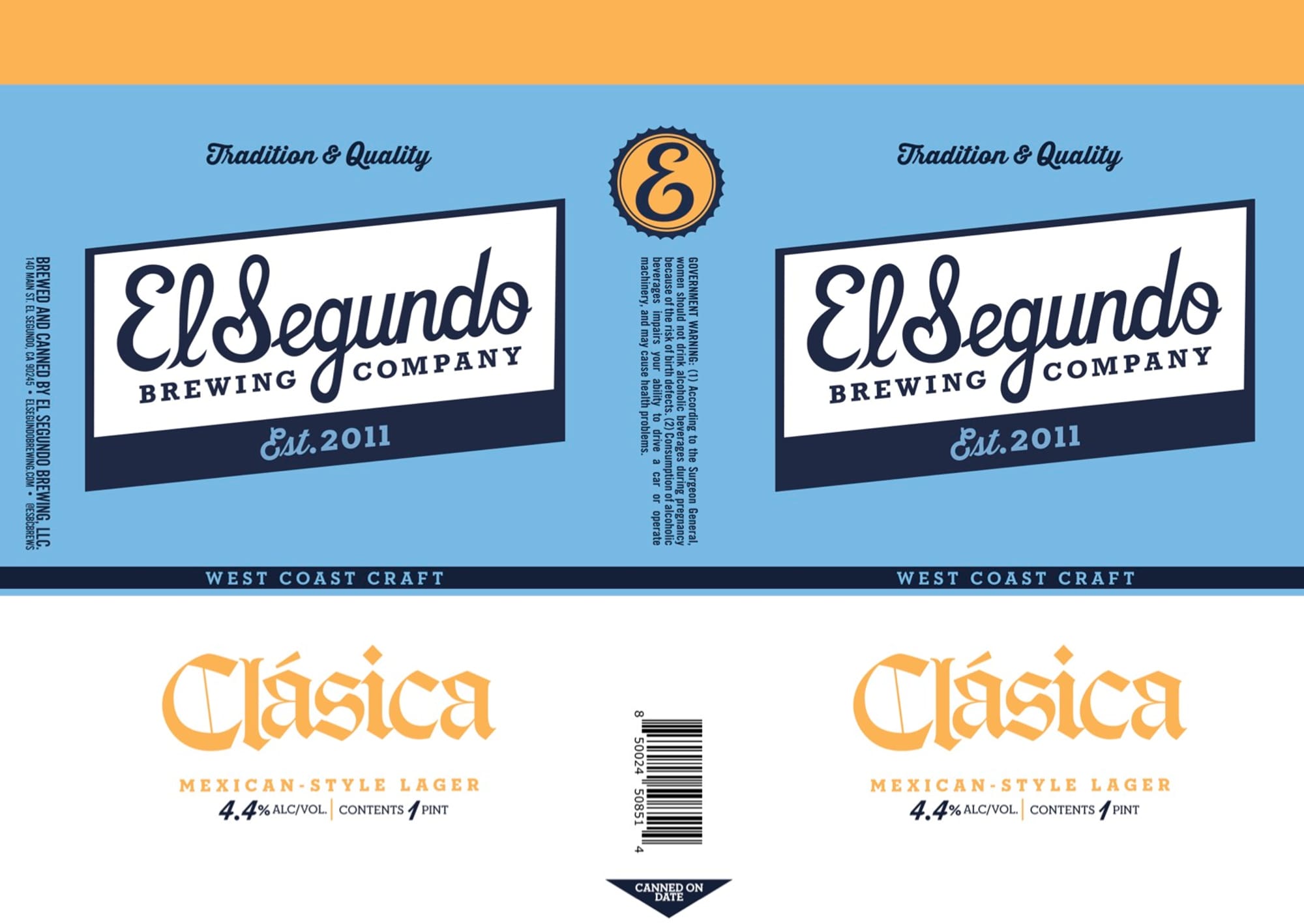 Clásica by El Segundo Brewing Company - beer label