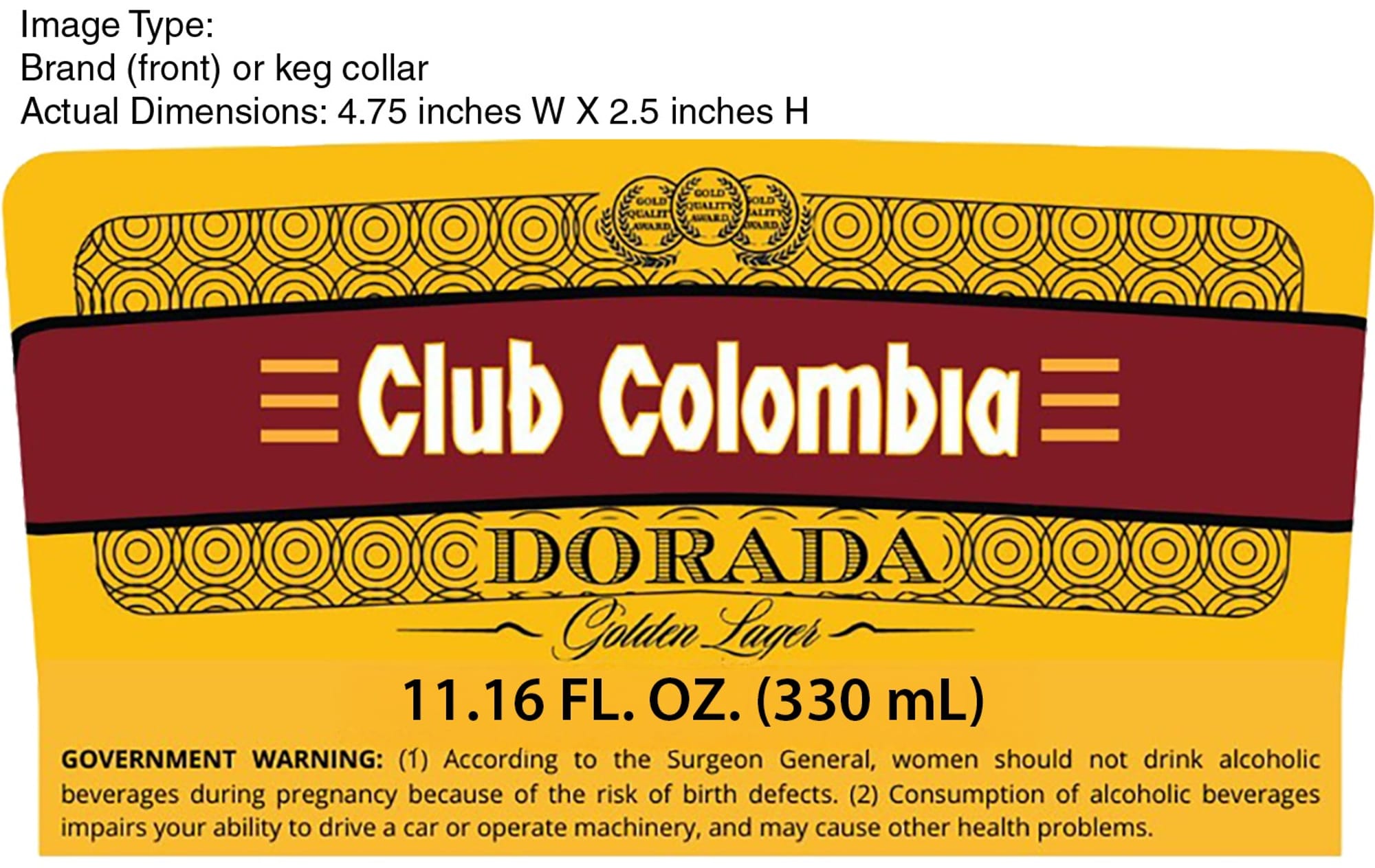 Club Colombia Dorada by Bavaria S.A. - beer label