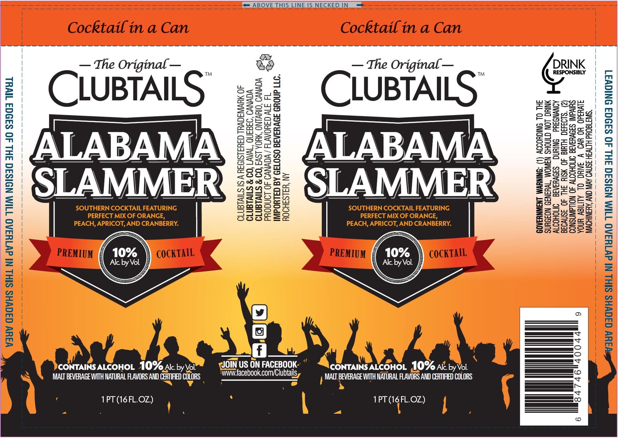 Alabama Slammer by Clubtails - beer label