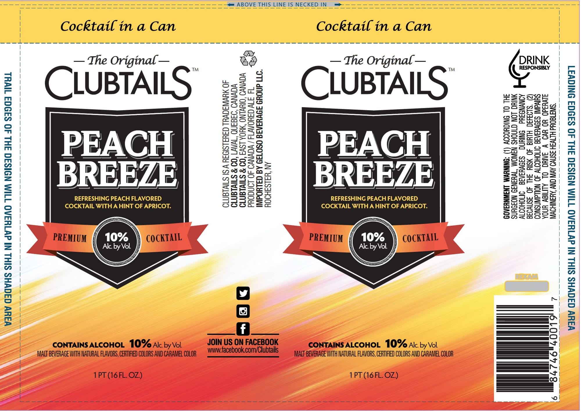 Peach Breeze by Clubtails - beer label