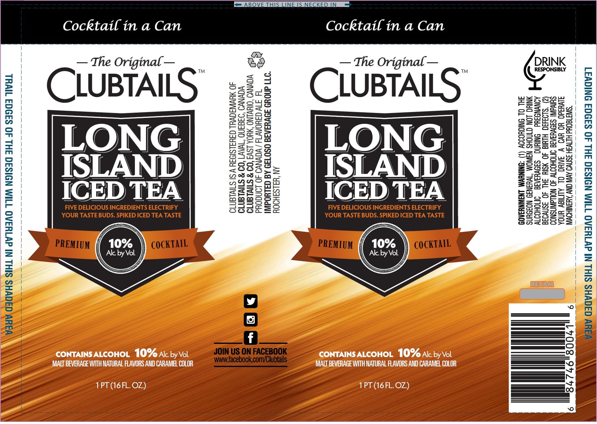 Clubtails Long Island Iced Tea by Geloso Beverage Group - beer label