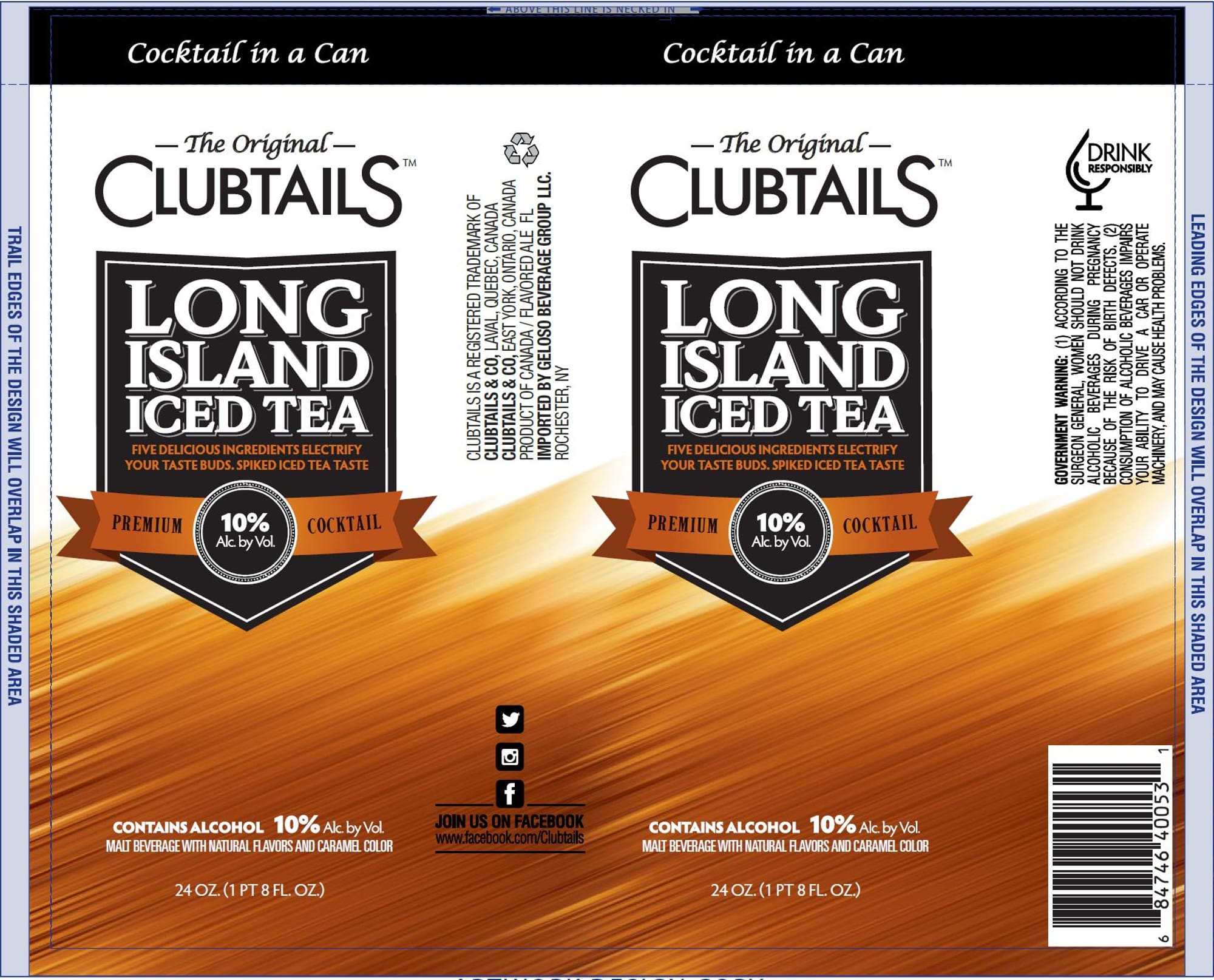 Clubtails Long Island Iced Tea by Geloso Beverage Group - beer label