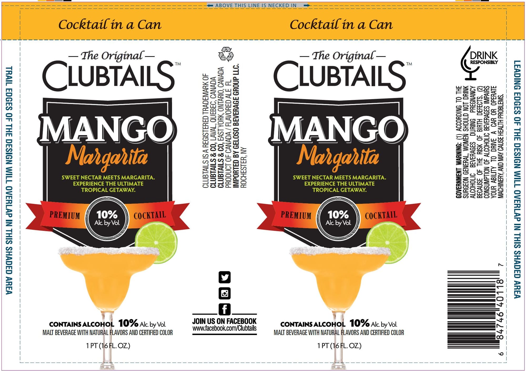 Mango Margarita by Clubtails - beer label