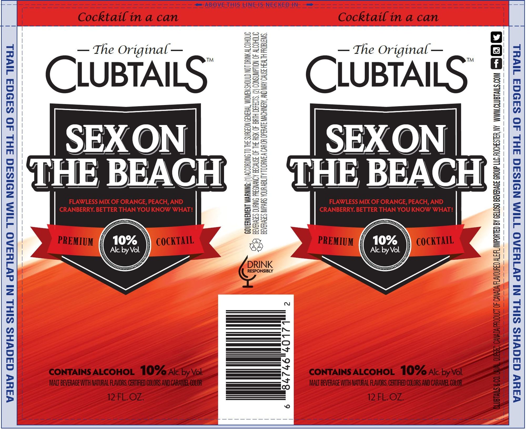 Sex on the Beach by Clubtails - beer label