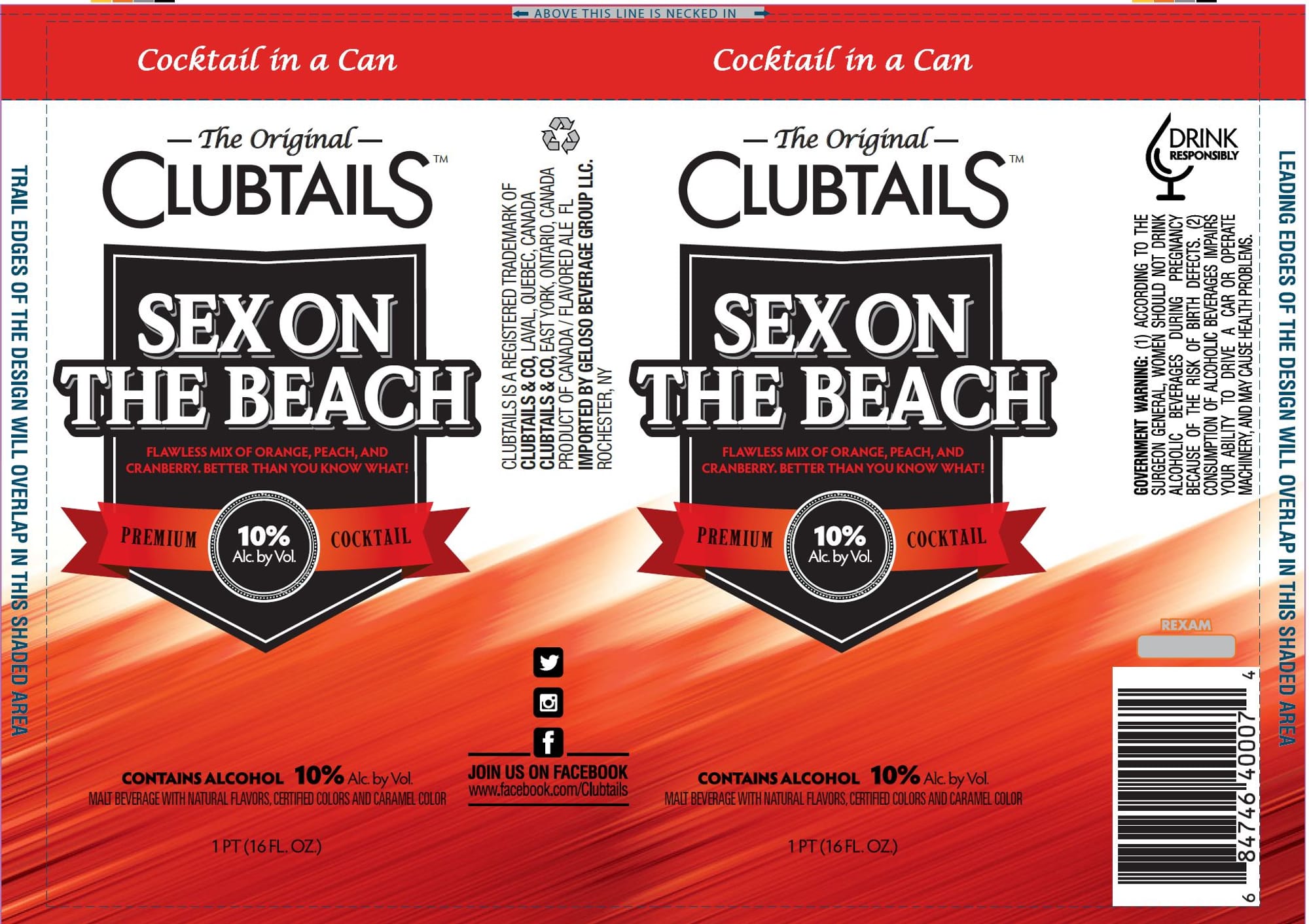 Sex on the Beach by Clubtails - beer label