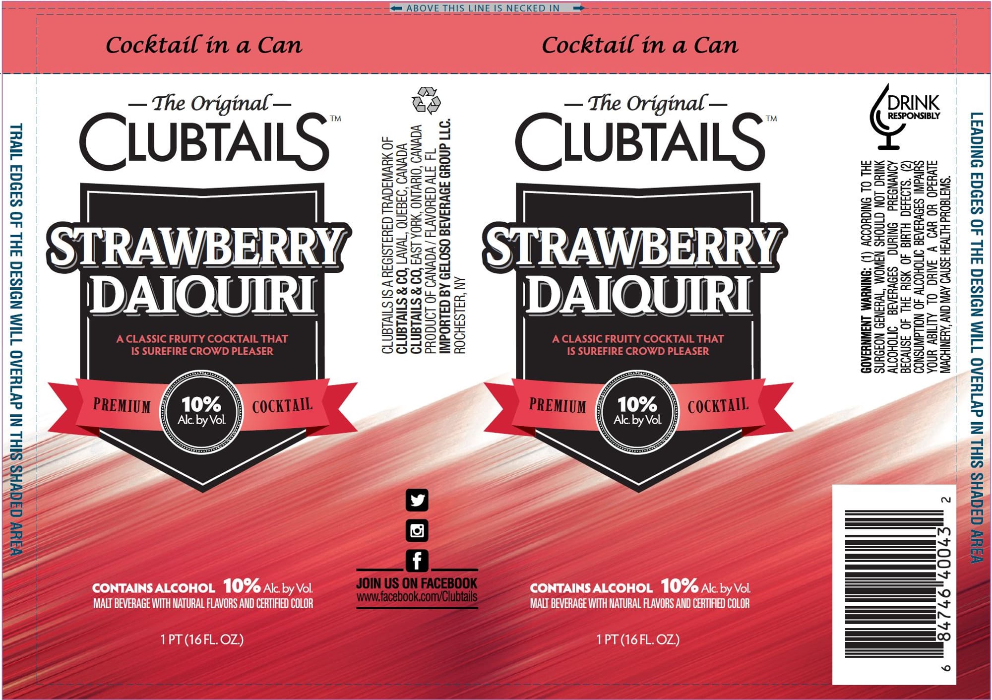 Strawberry Daiquiri by Clubtails - beer label