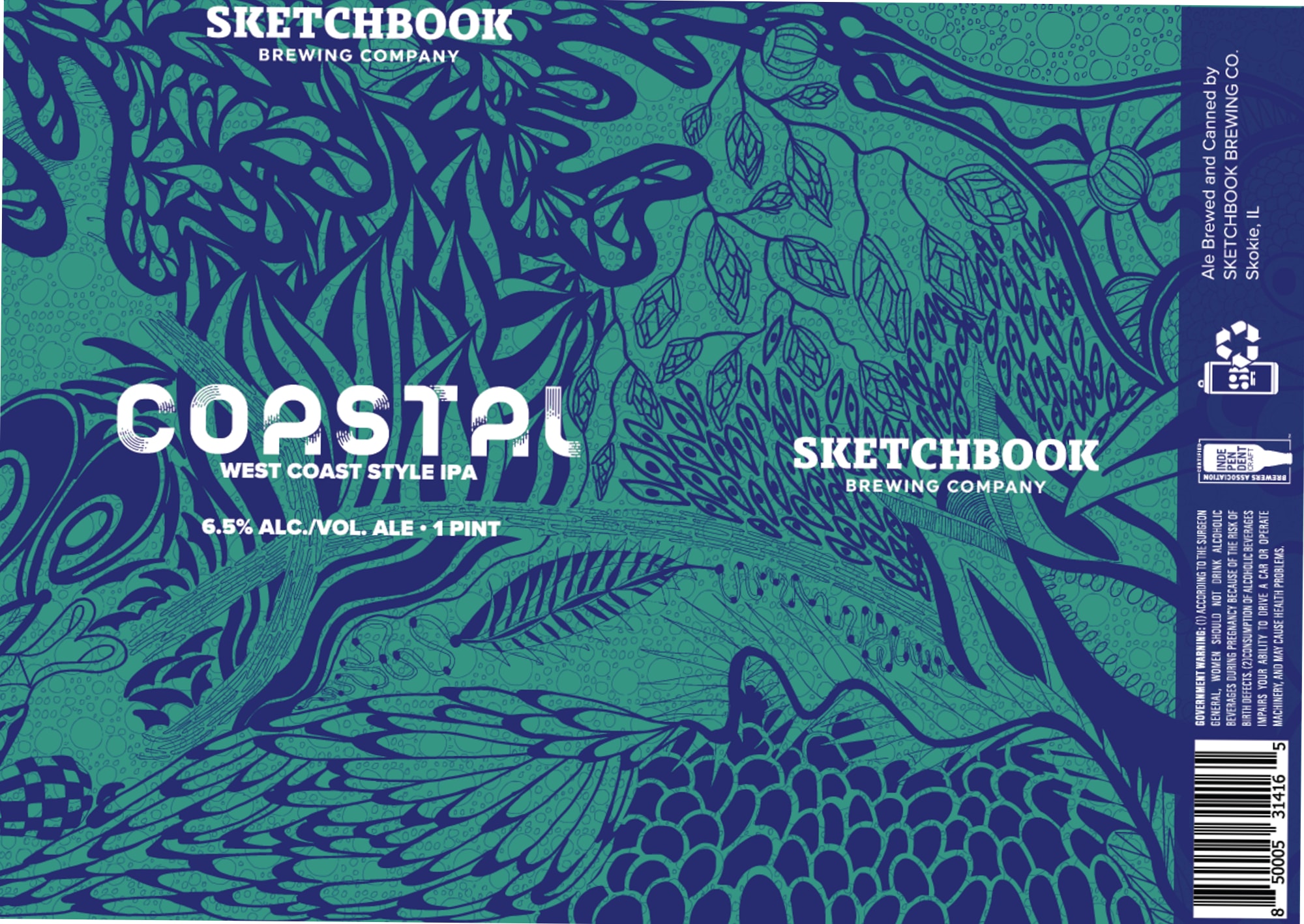 Coastal by Sketchbook Brewing Company - beer label