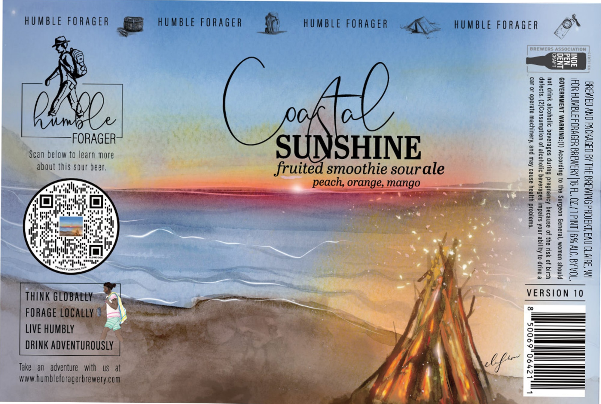 Cocktail Sunshine by Humble Forager Brewery - beer label